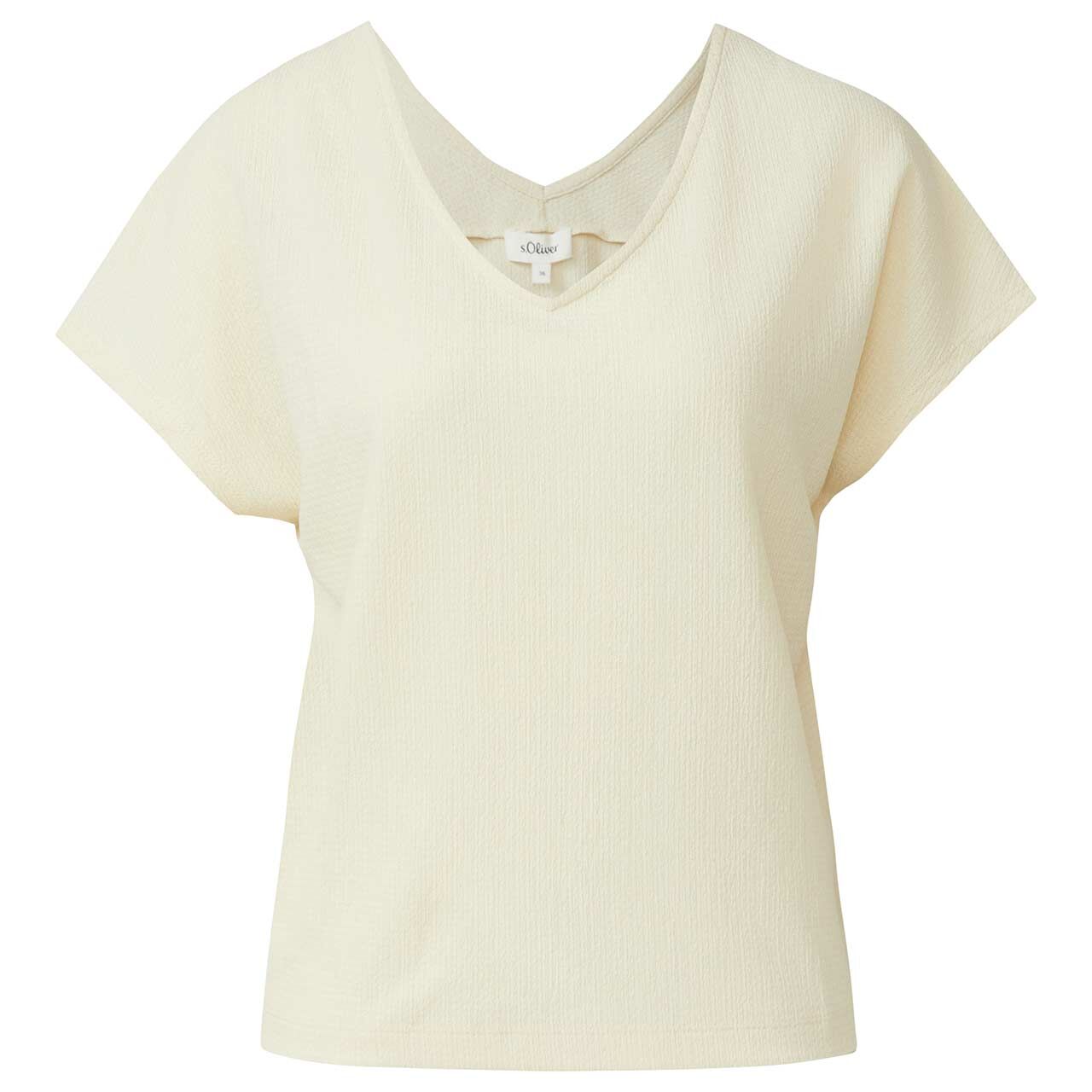 s.Oliver Damen T-Shirt light cream beige