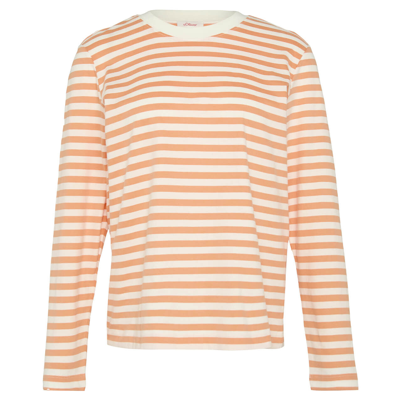 s.Oliver Damen Langarm Shirt orange white striped 