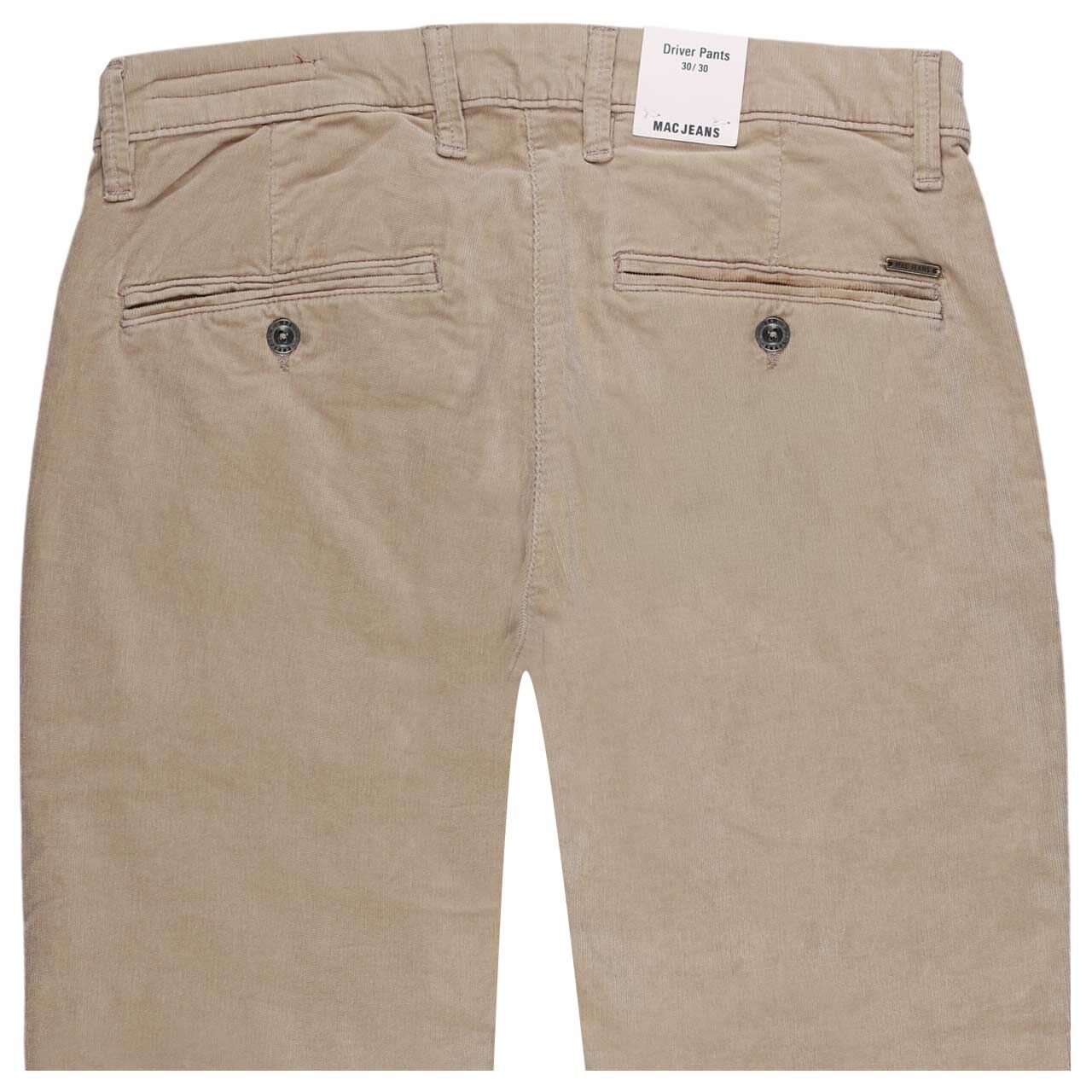 Herren Chino Cordhose Flexx Driver Pants von MAC in Beige, detailierte Rückansicht