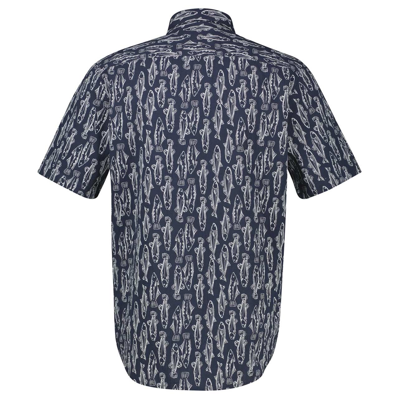 Herren 1/2 Arm Hemd von Lerros in Dunkelblau mit Print, Rückansicht