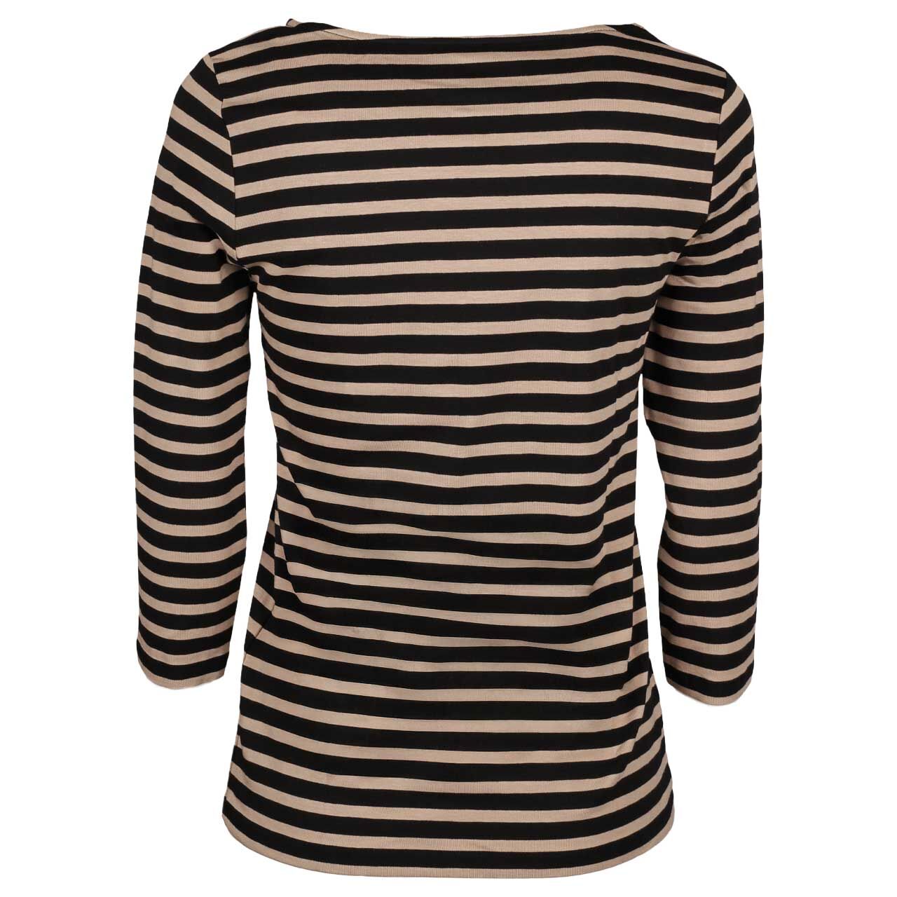 Damen 3/4 Arm Shirt von Munich Freedom in Schwarz gestreift, Rückansicht