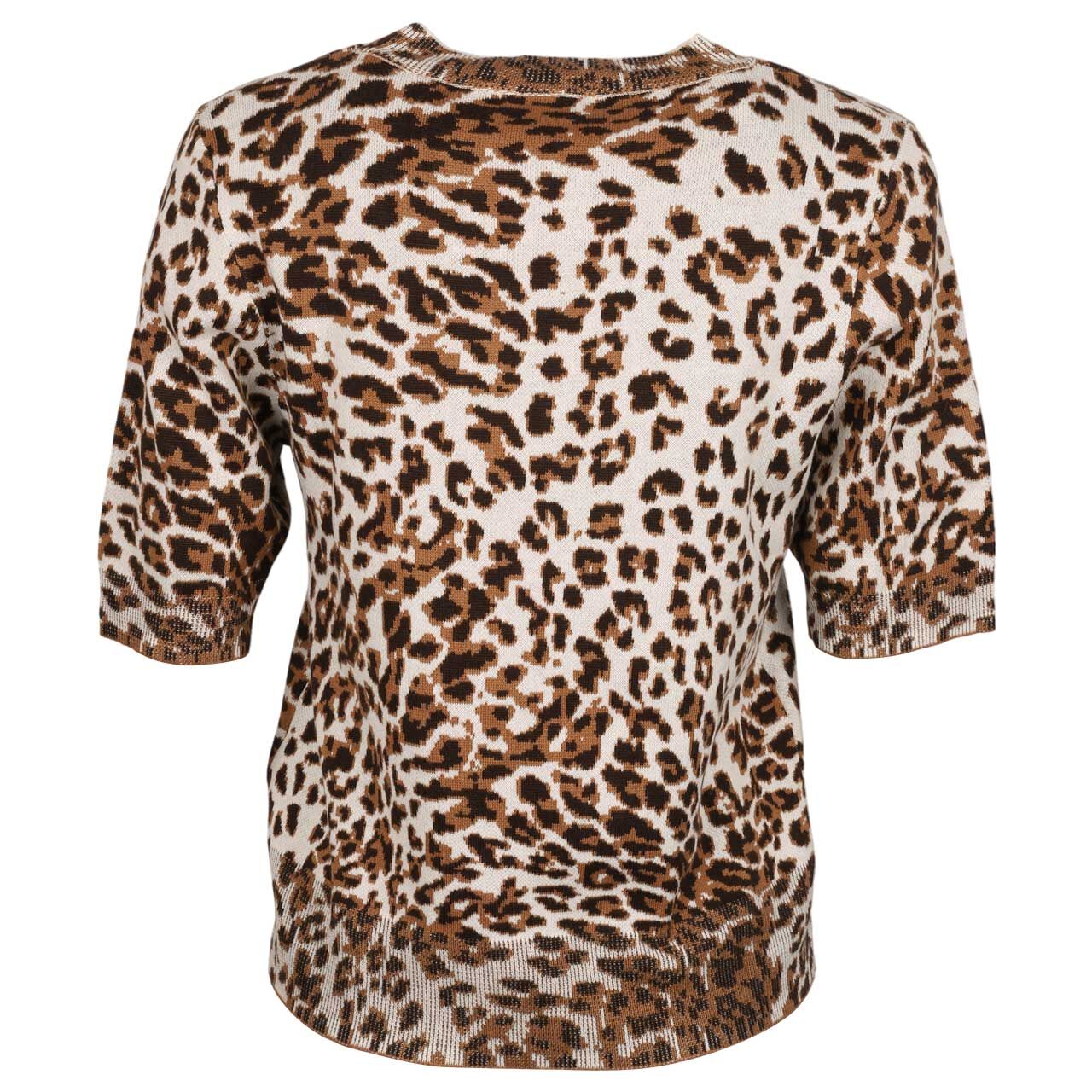 Damen Kurzarm Pullover von s.Oliver in Braun mit Print, Rückansicht