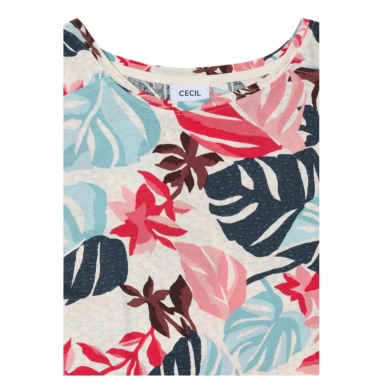 Cecil Damen T-Shirt Print Mix light alabaster beige