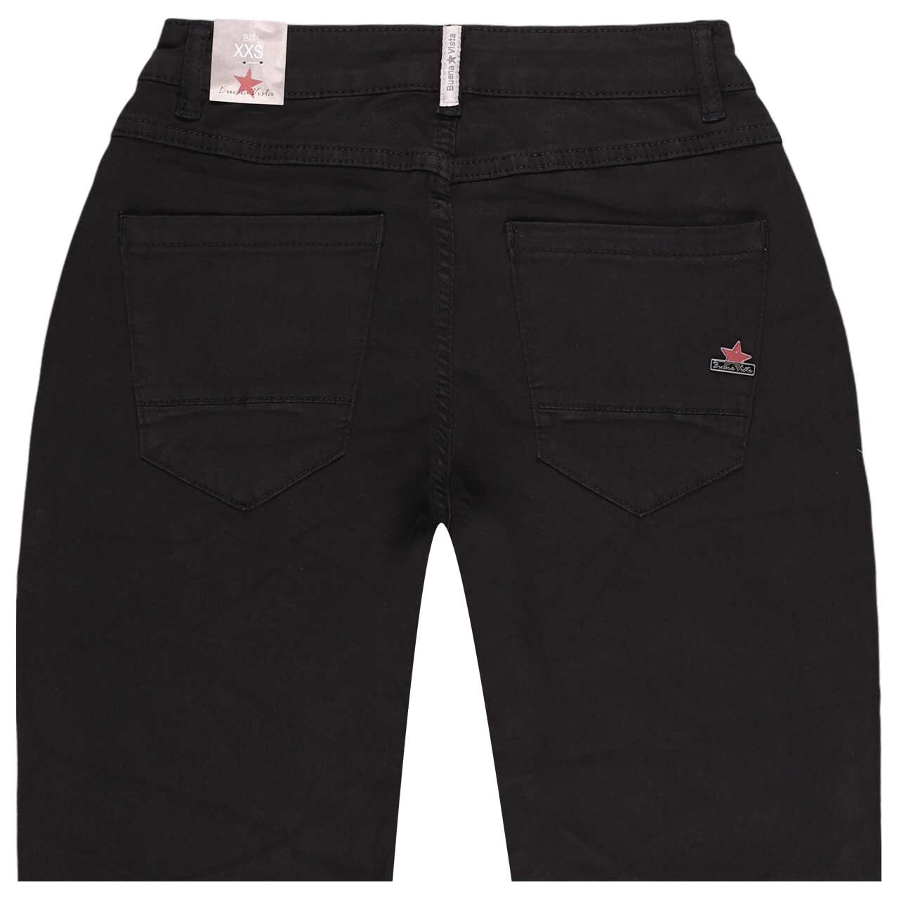 Damen Baumwollhose Anna C 7/8 Straight Stretch Twill von Buena Vista in Schwarz, Rückansicht