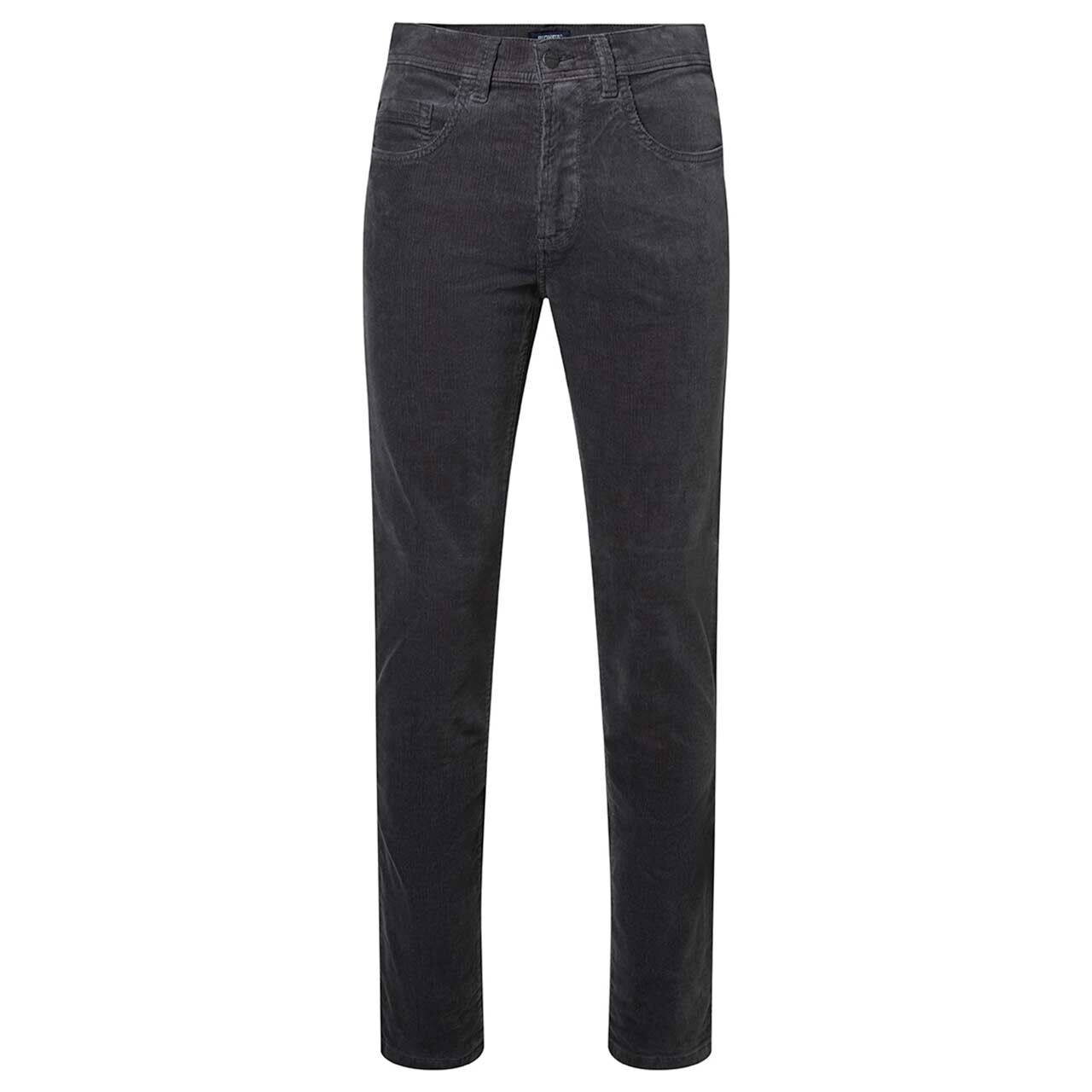 Stretch Herren Cordhose Rando in Dunkelgrau von Pioneer, Vorderansicht