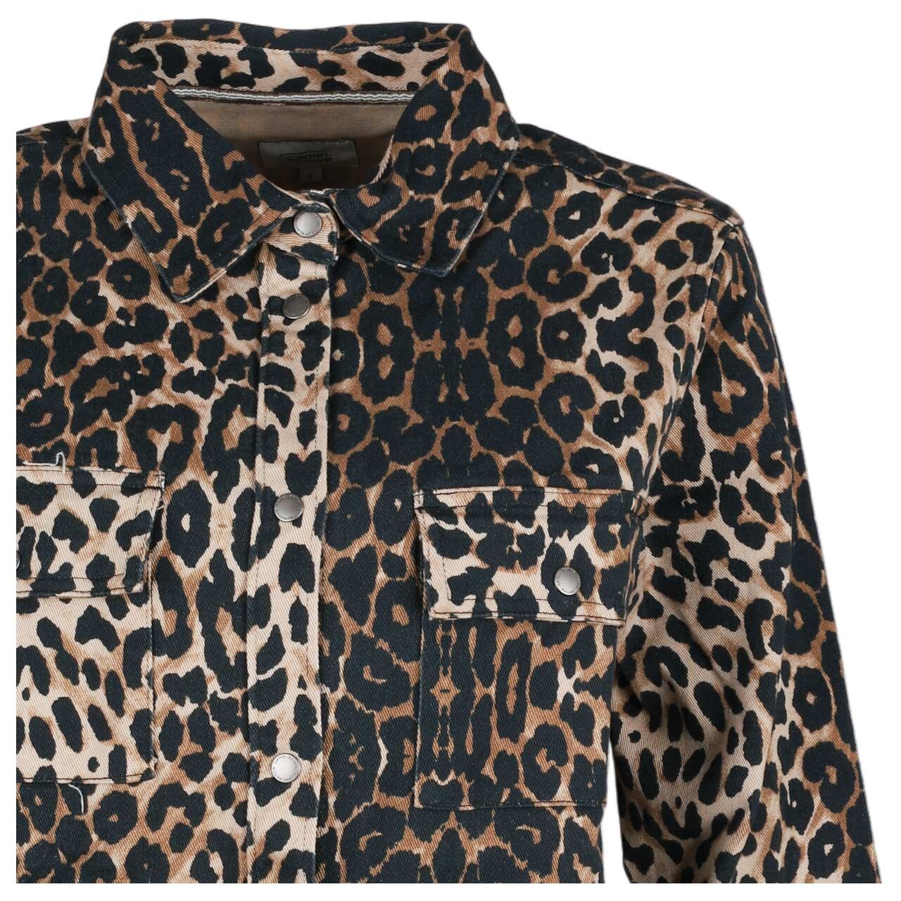  Damen Hemdjacke von Camel active in Hellbraun mit Print, Detailansicht vorne