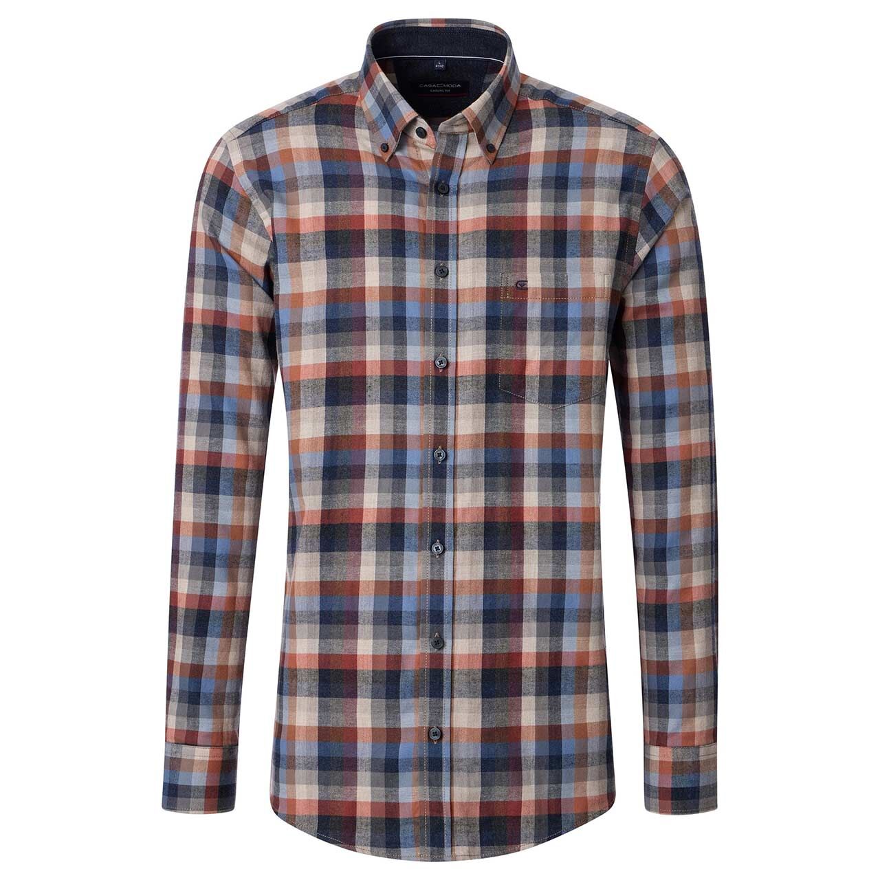 Casa Moda Herren Langarm Hemd anthracite print check