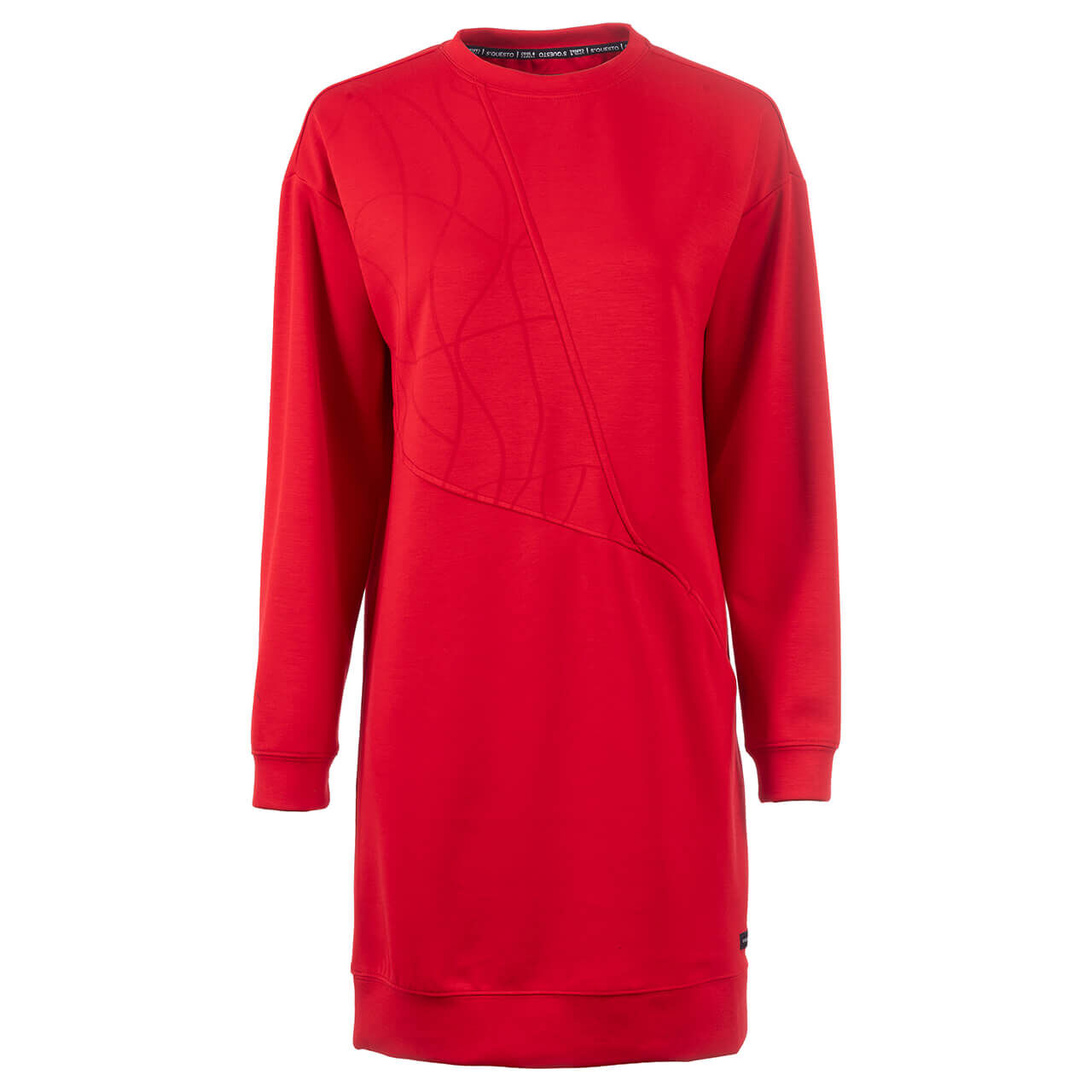 Soquesto Damen Langarm Kleid warm red