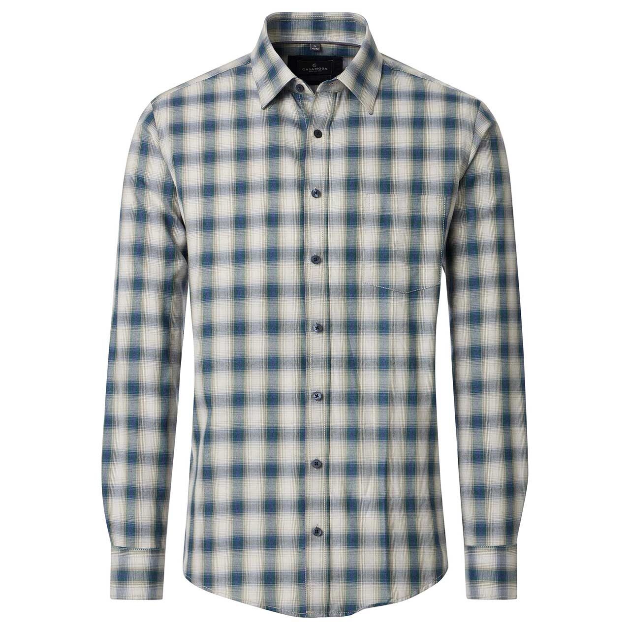 Casa Moda Herren Langarm Hemd  blue beige checked