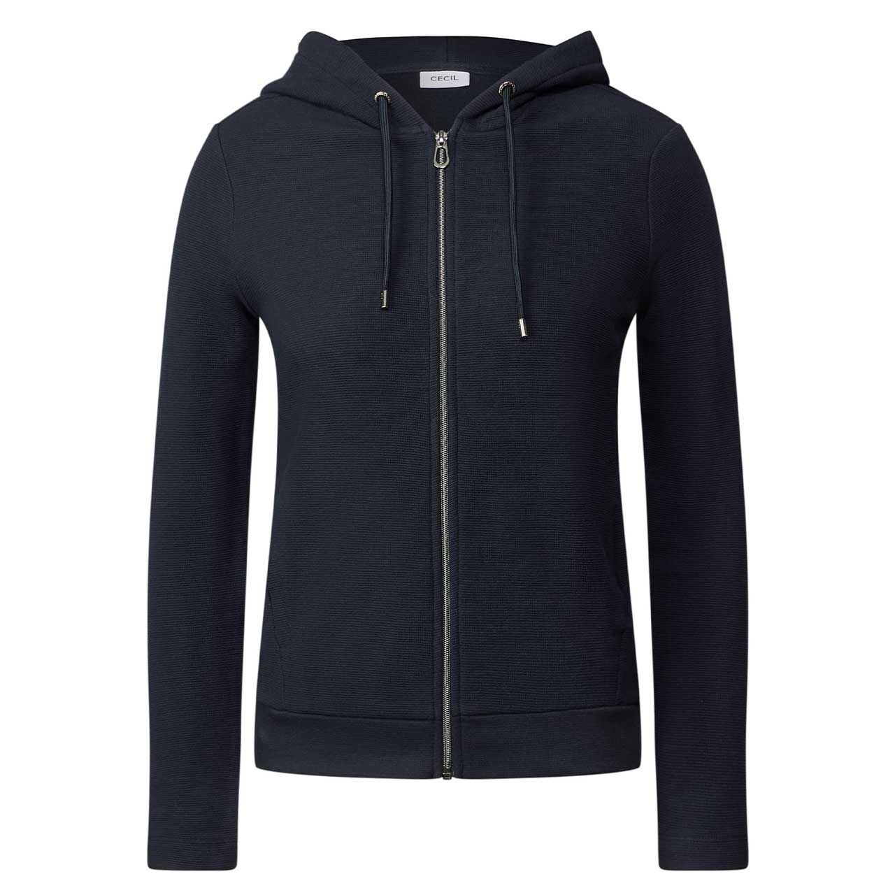 Cecil Damen Hoodie Shirtjacke Solid universal navy blue