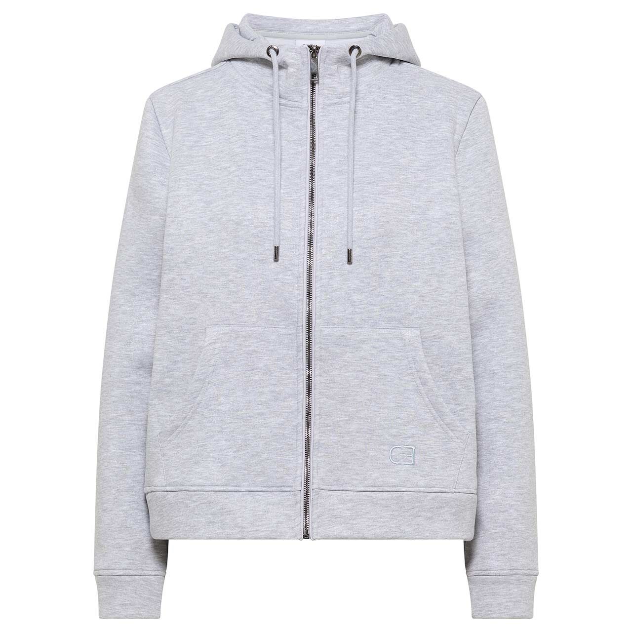 Cecil Damen Hoodie Sweatjacke Lurex luna grey glitter
