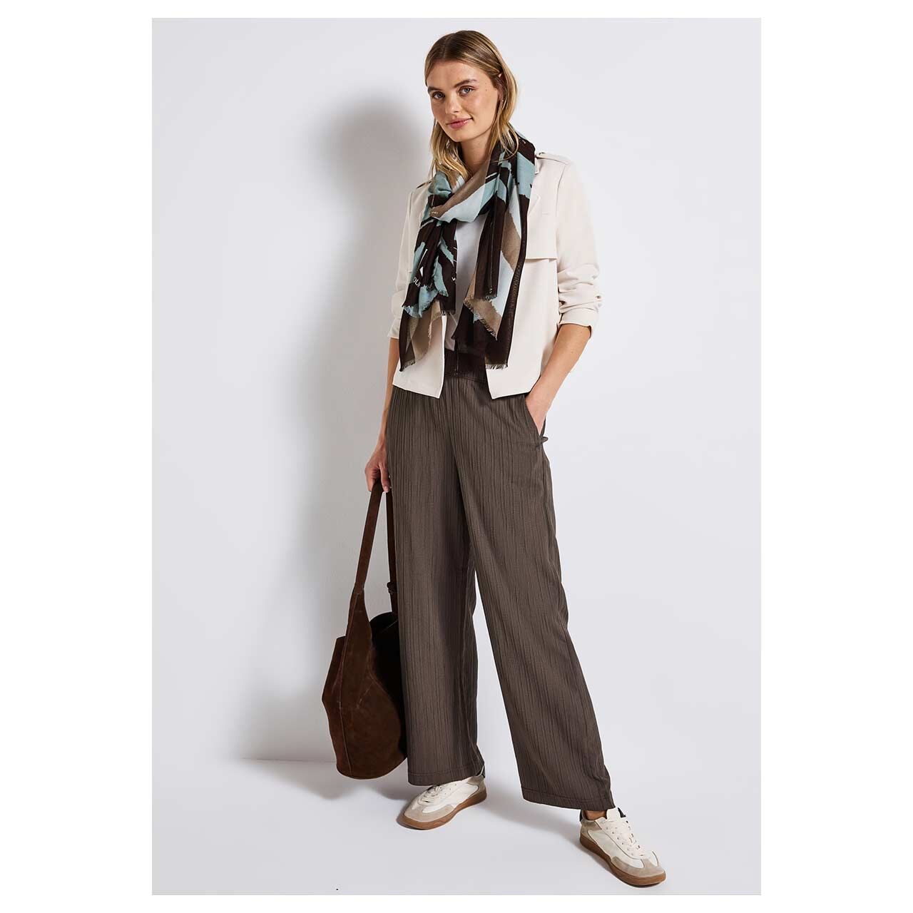 Damen Tuch Printed Modal von Street One in Pink mit Print, Ganzkörperansicht