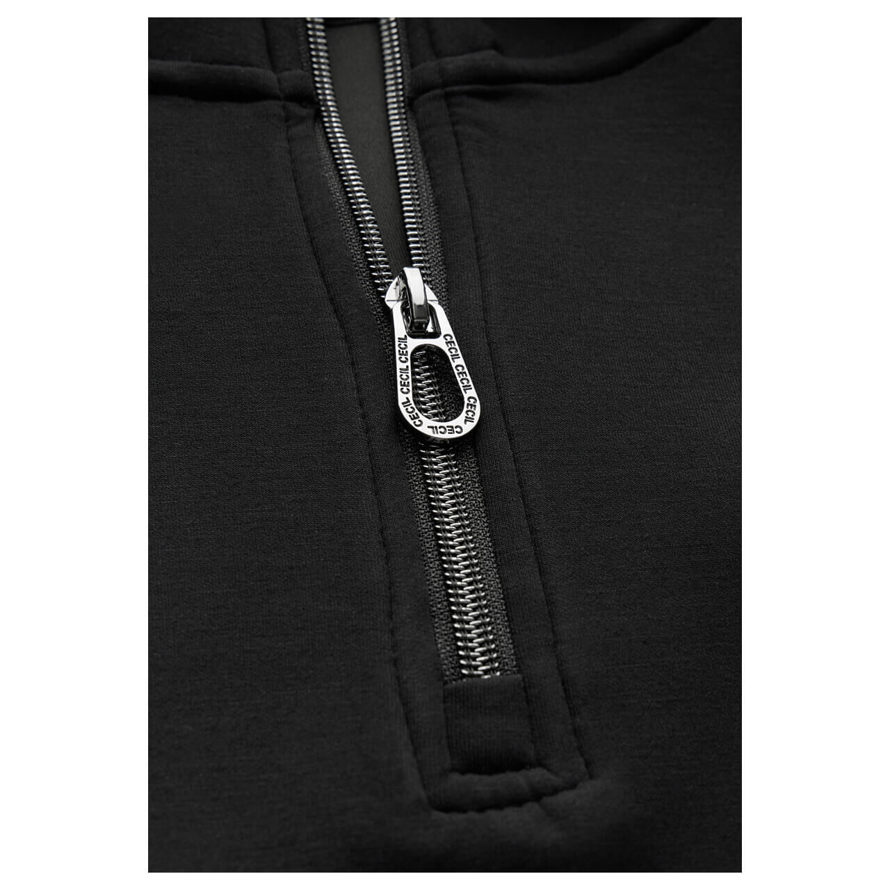 Cecil Damen Langarm Shirt Solid Troyer black