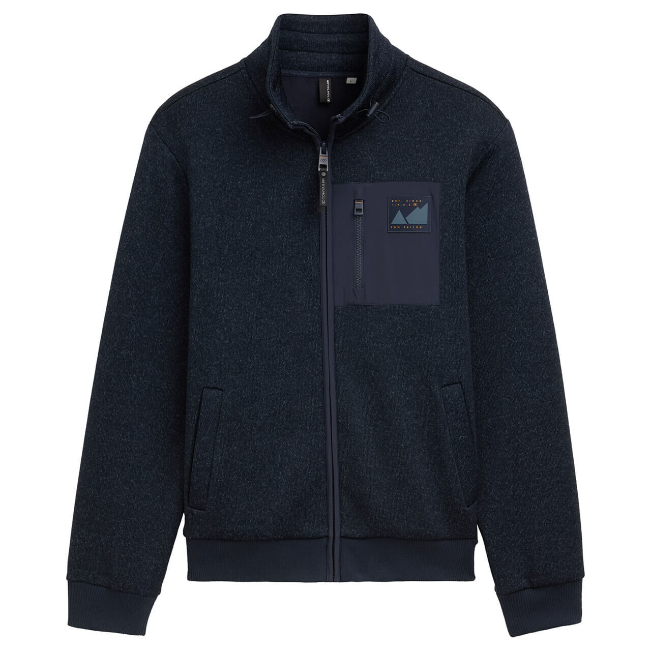 Tom Tailor Herren Fleece Jacke navy melange structure