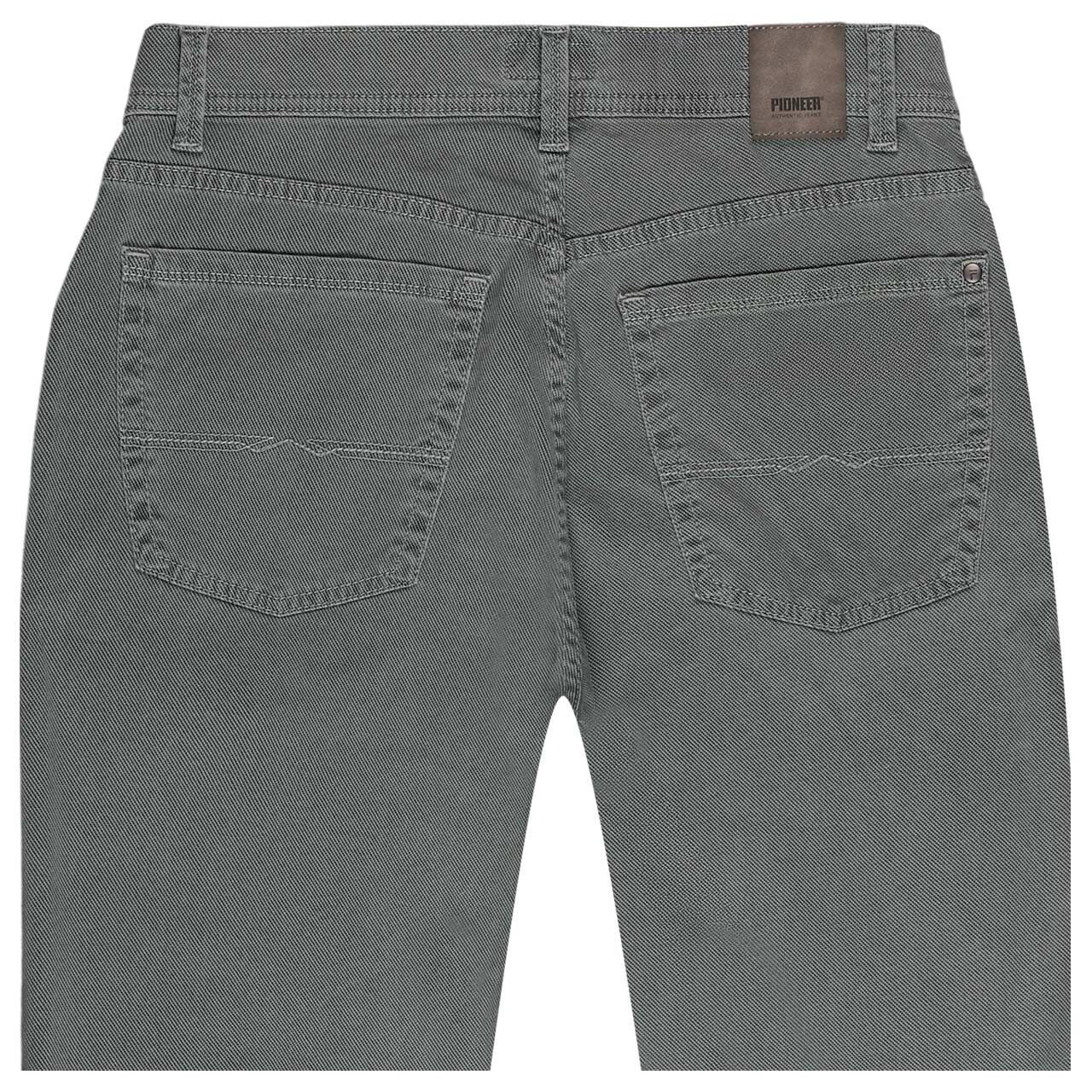 Stretch Herren Baumwollhose Rando in Grau mit Print von Pioneer, detaillierte Rückansicht