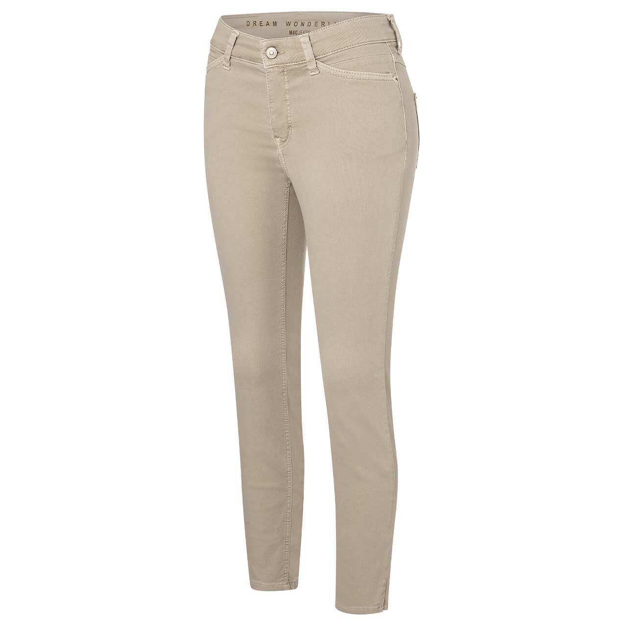 Damen 7/8 Baumwollhose Dream Summer von MAC in Hellbeige, schräge Vorderansicht