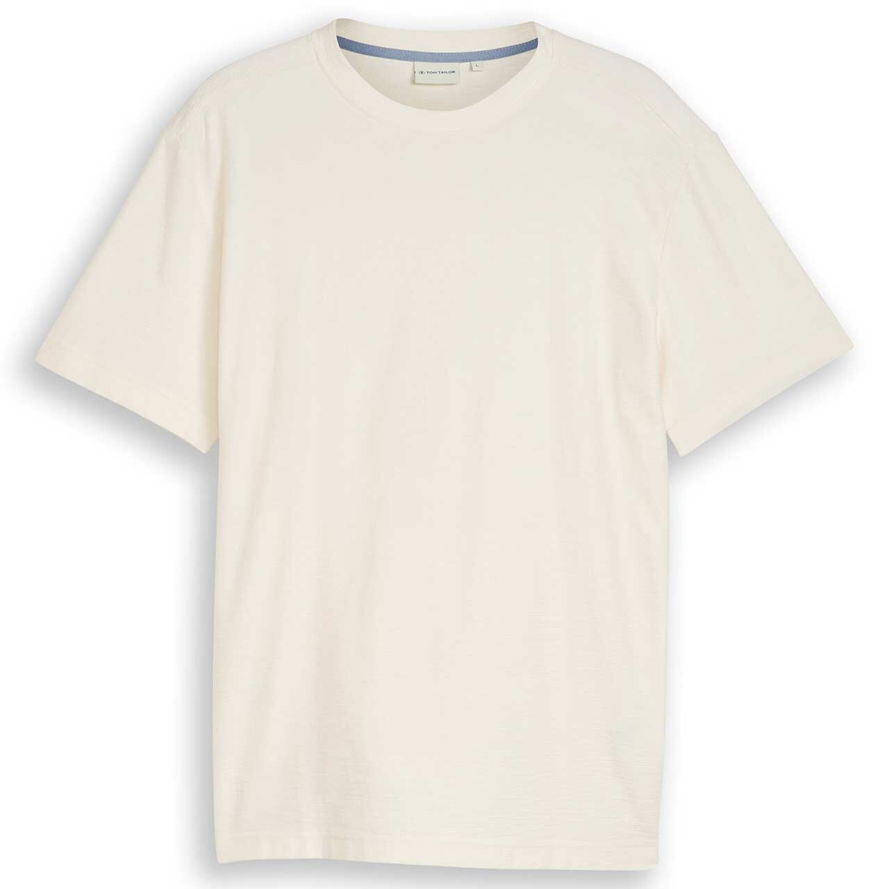 Tom Tailor Herren T-Shirt gardenia white structured