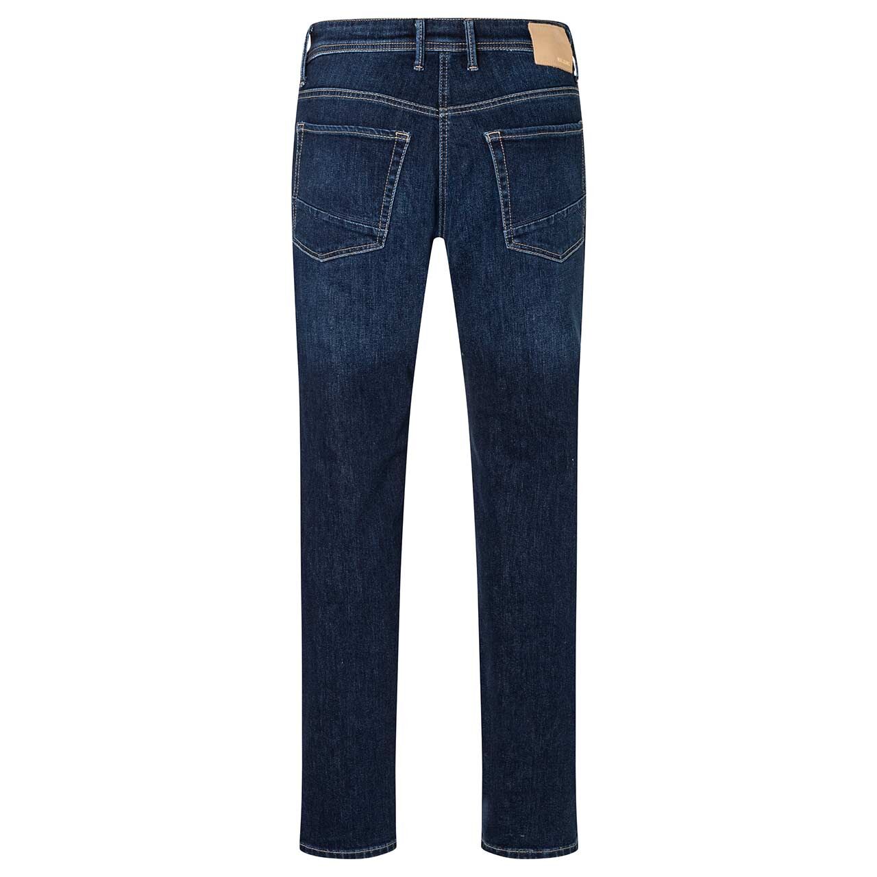 Stretch Herrenjeans Arne von MAC in Dunkelblau angewaschen, Rückansicht