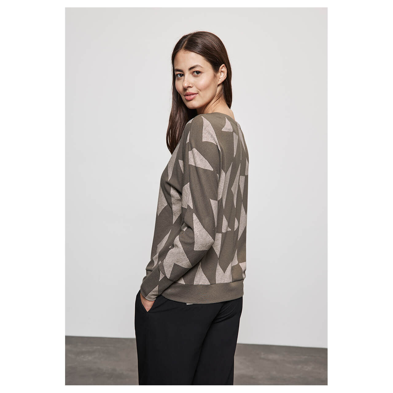 Street One Damen Pullover Cosy Jacquard rich mocha melange