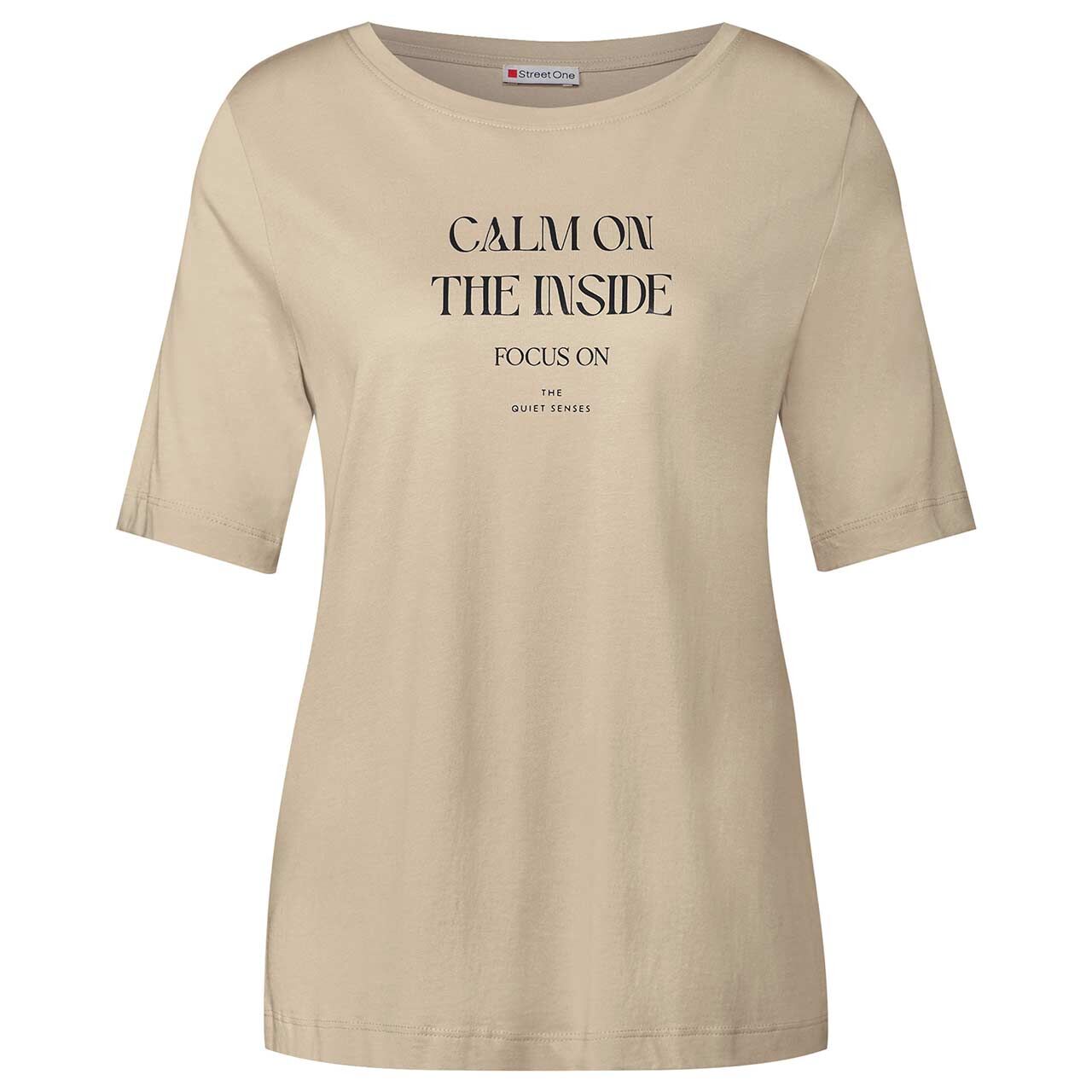 Street One Damen T-Shirt Wording Print coastal beige