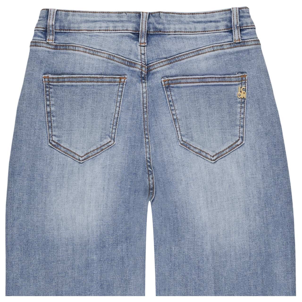 Damen 7/8 Jeans Long Beach von Senoritas ICON in Hellblau angewaschen, detaillierte Rückansicht