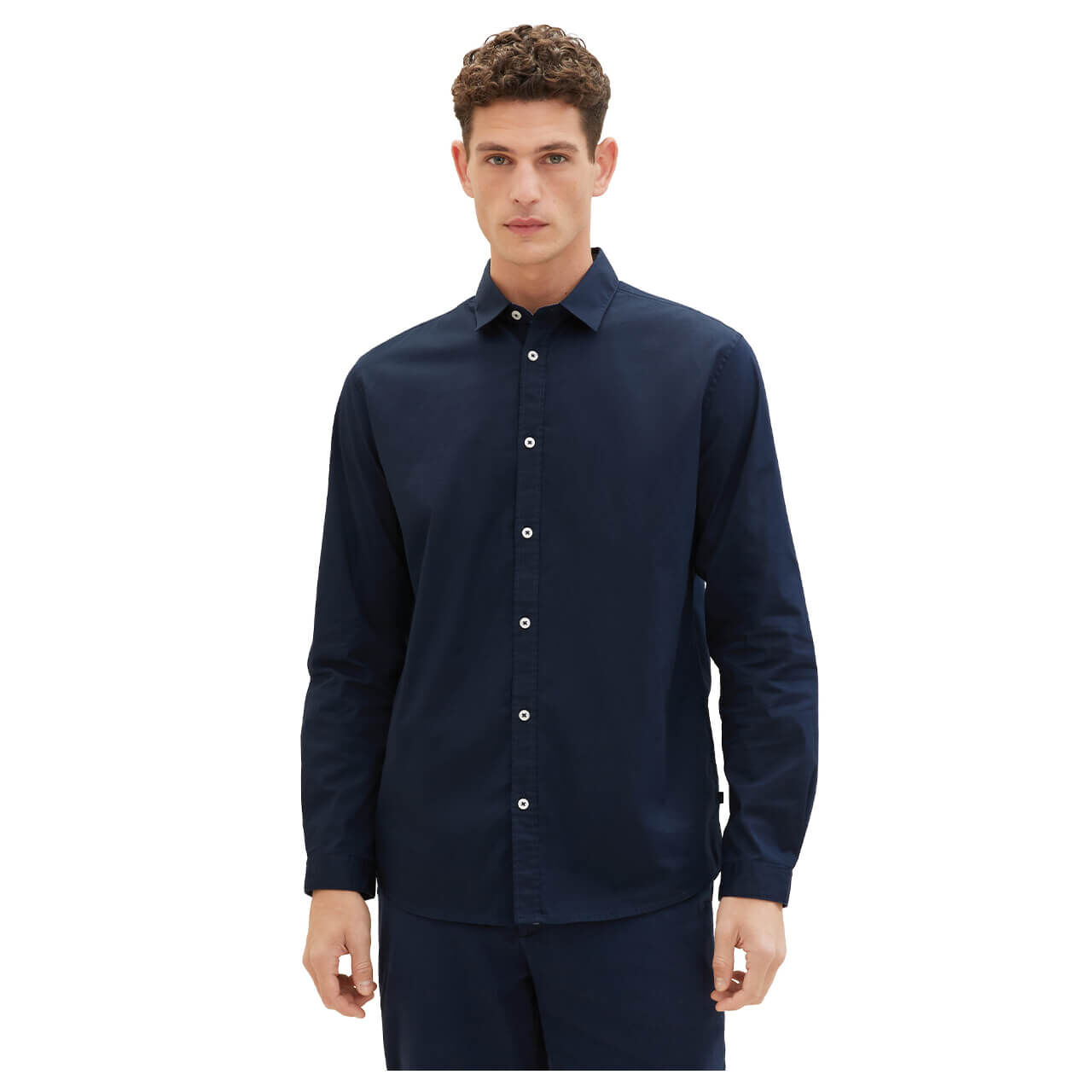 Tom Tailor Herren Langarm Hemd navy