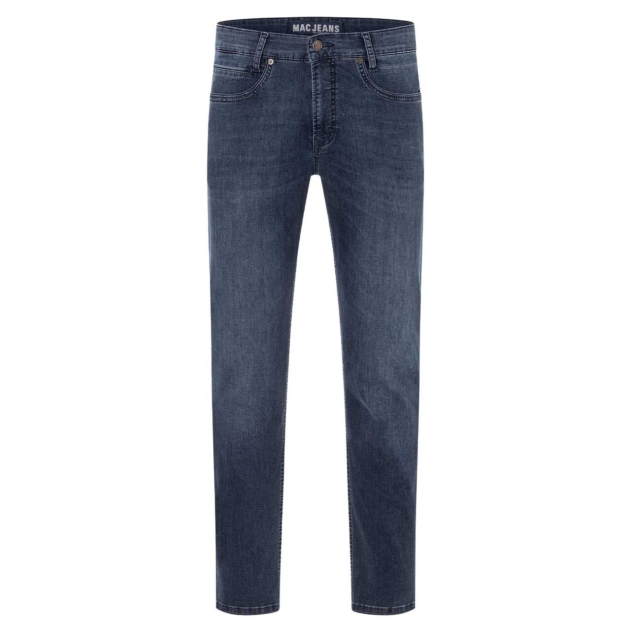 Stretch Herrenjeans Arne Pipe von MAC in Blaugrau angewaschen, Vorderansicht