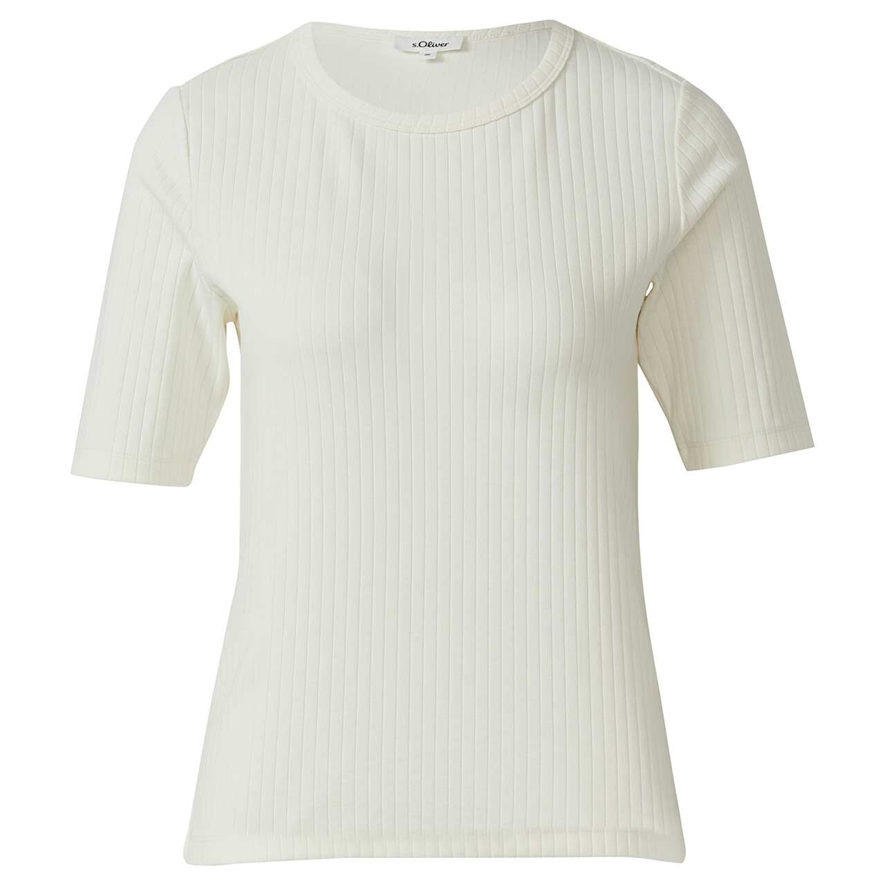 s.Oliver Damen T-Shirt off white structure s.Oliver Damen T-Shirt off white structure