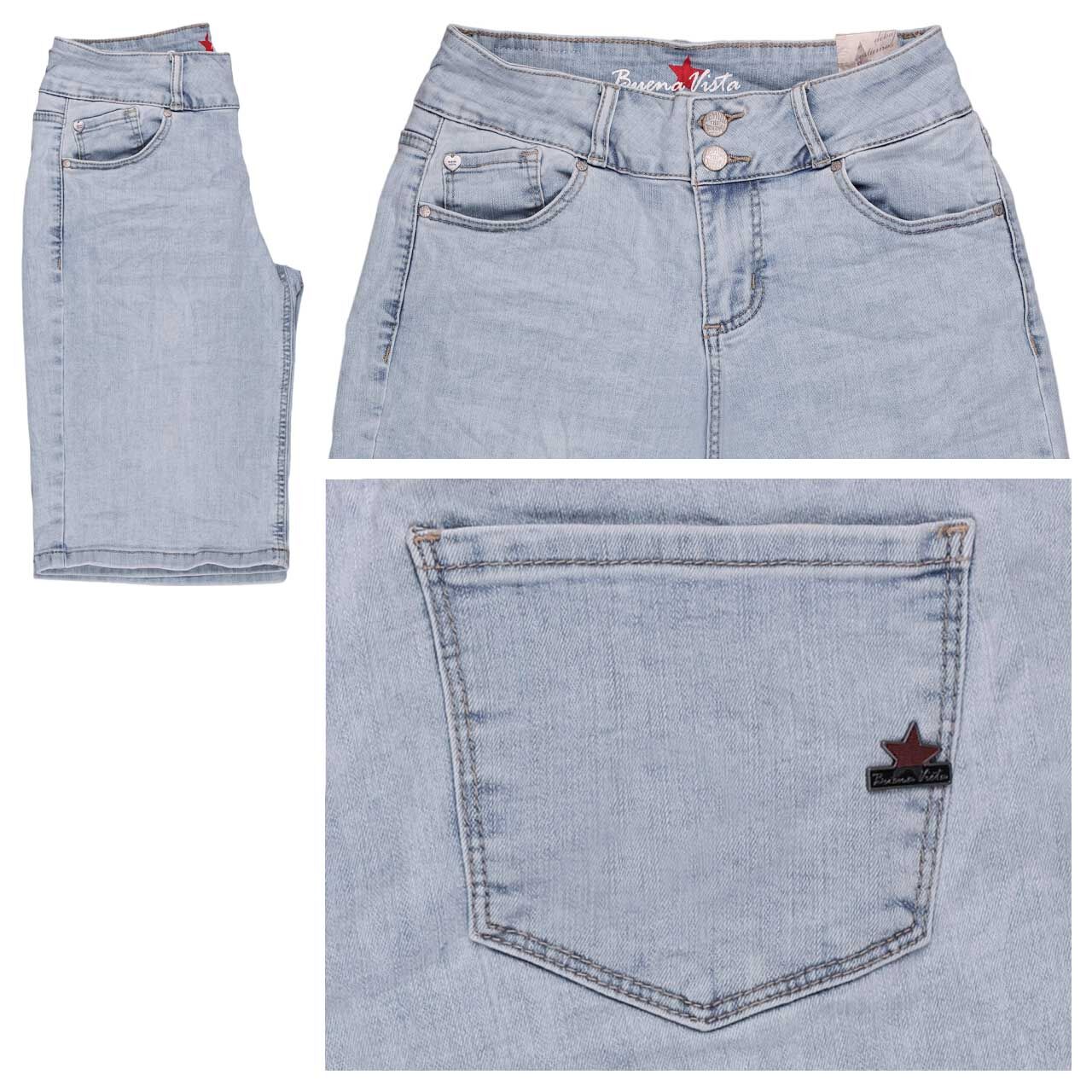 Buena Vista Tummyless-Short Stretch Denim Jeans light indigo