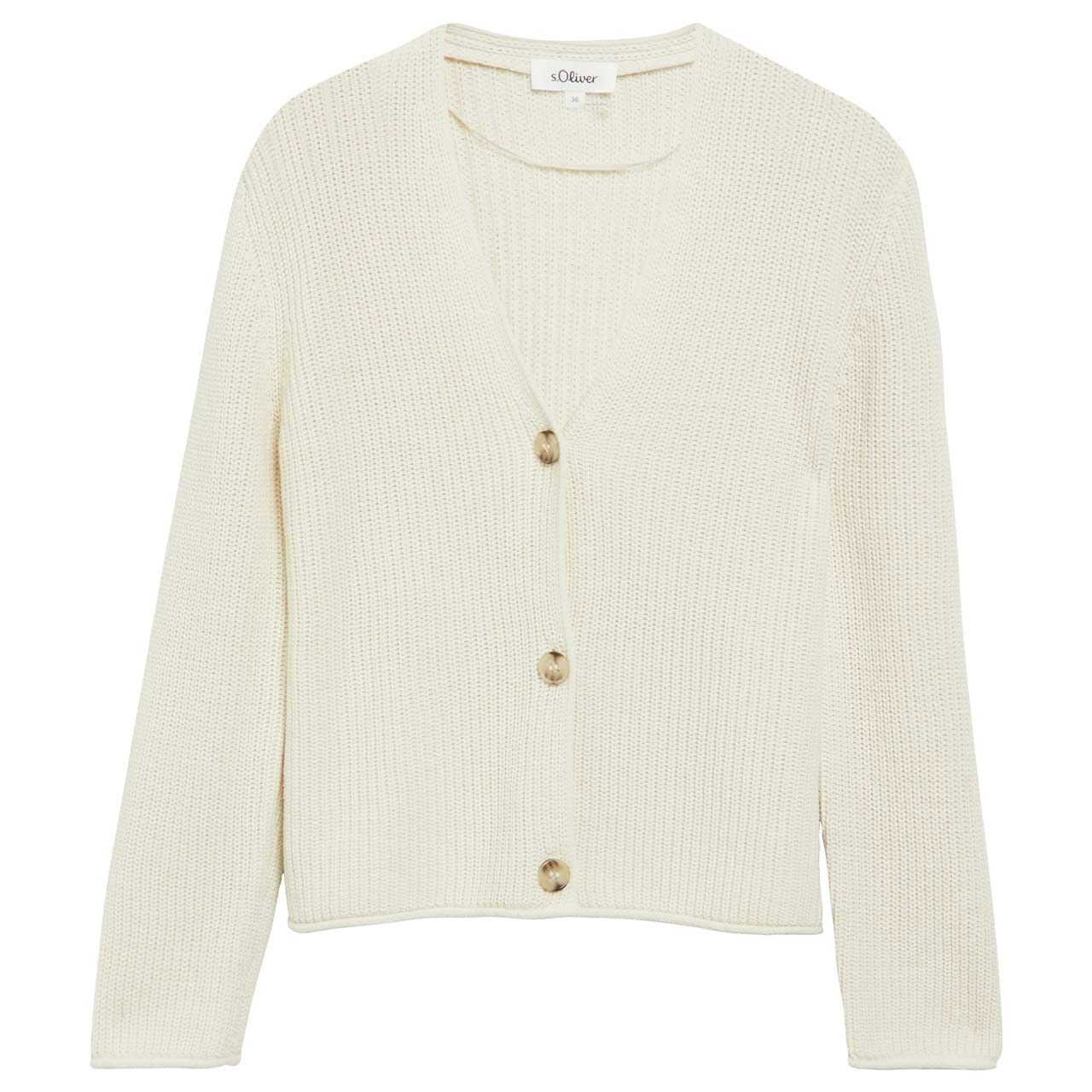 s.Oliver Damen Strickjacke cream white