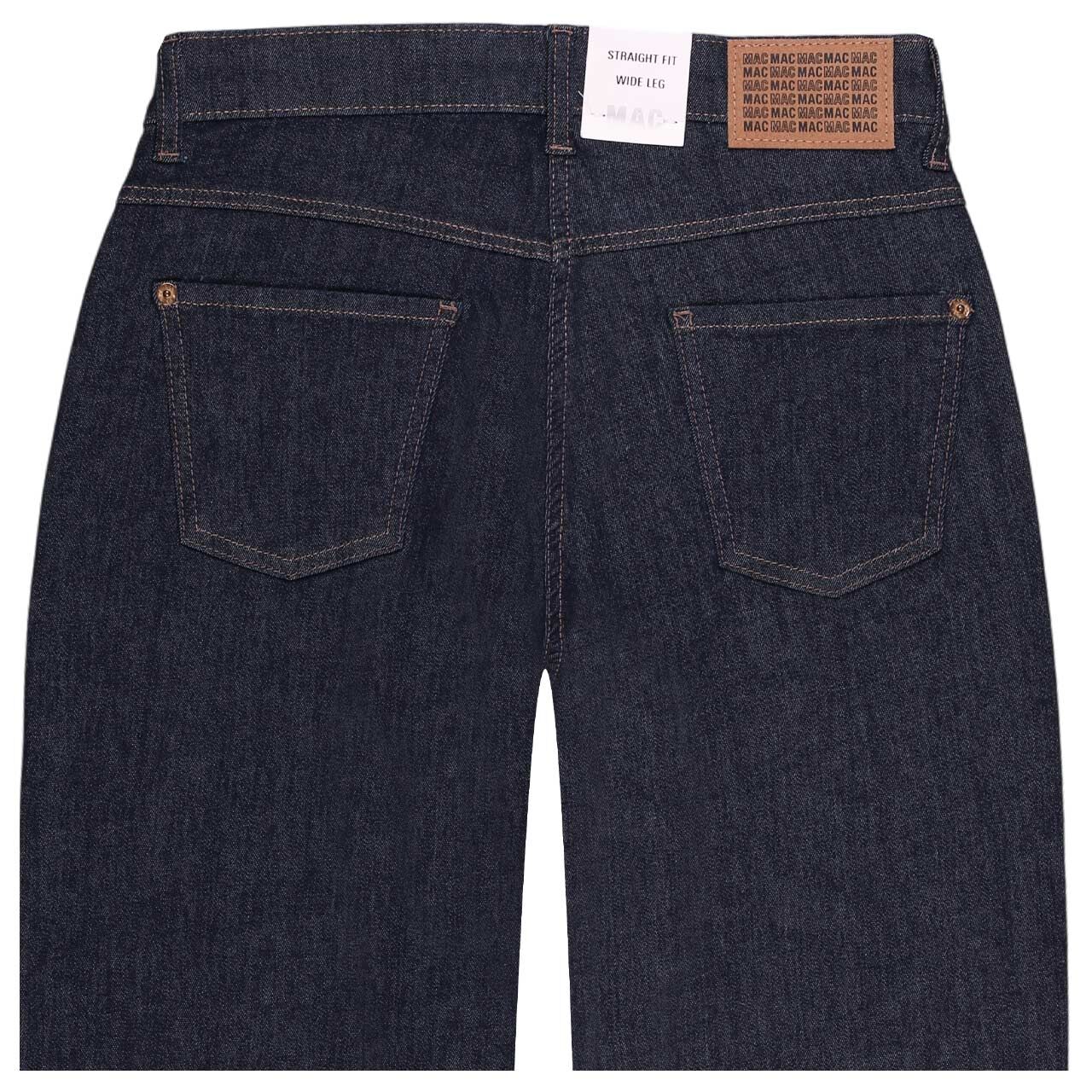 Stretch Damenjeans Wide von MAC in Dunkelblau, detaillierte Rückansicht