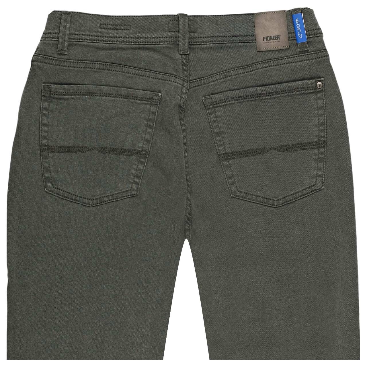 Herren Jeans Rando Megaflex von Pioneer in Dunkelgrün, detaillierte Rückansicht