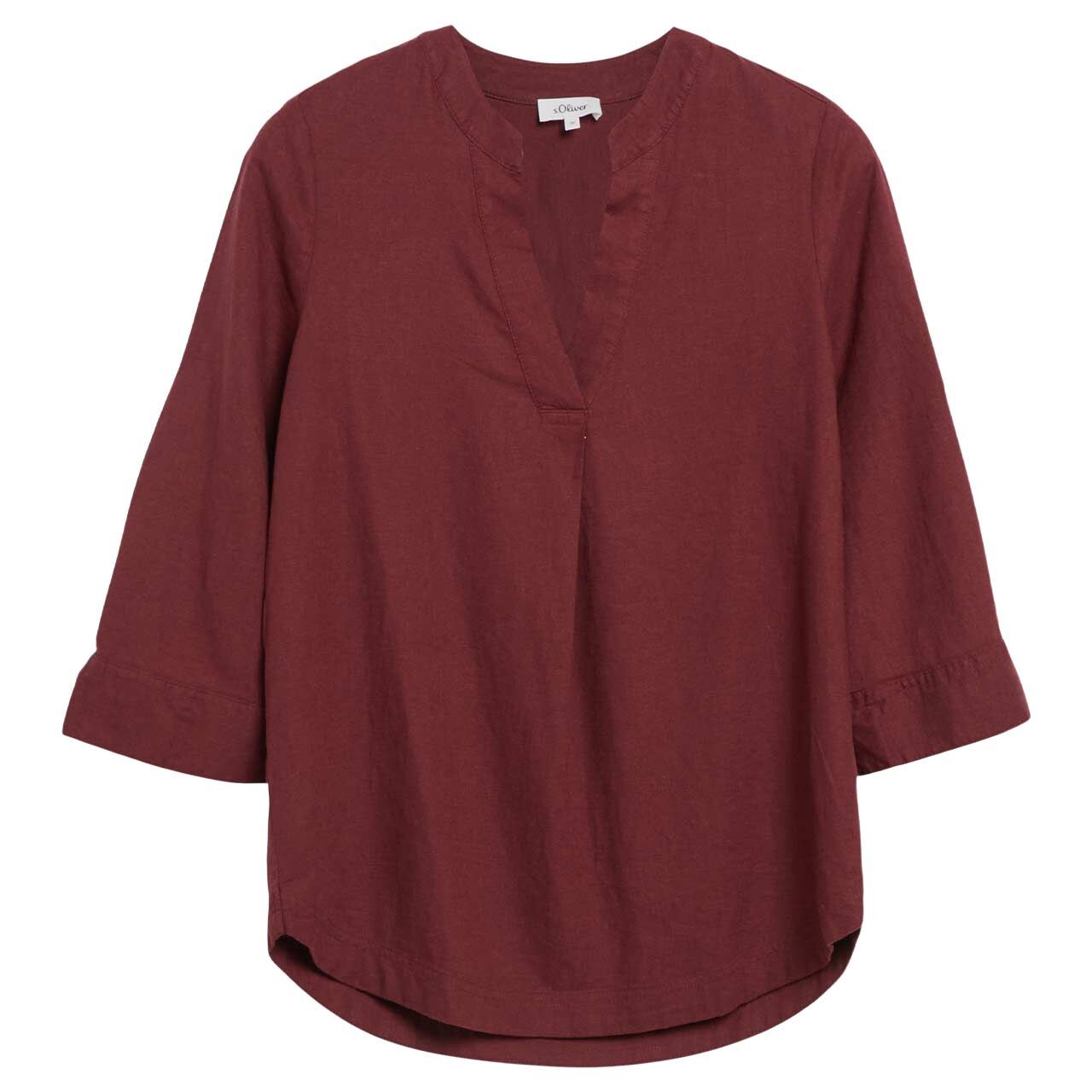 s.Oliver Damen 3/4 Arm Leinen Bluse dark pomegranate