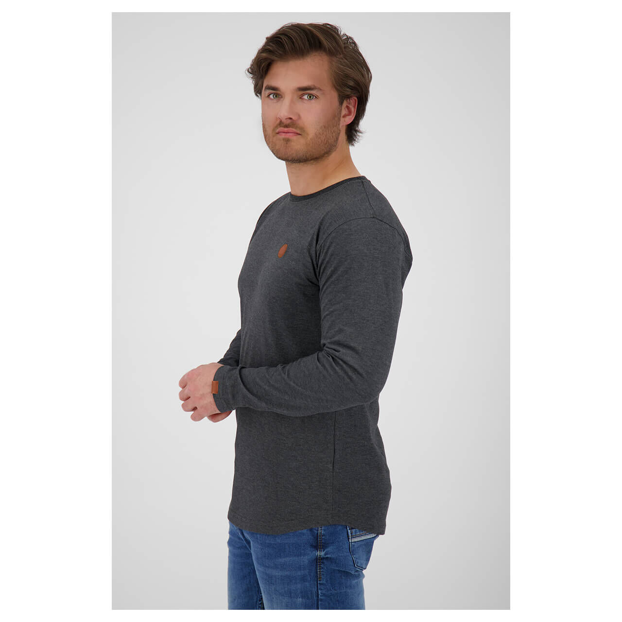 Alife and Kickin Herren Langarm Shirt Alex A moonless melange