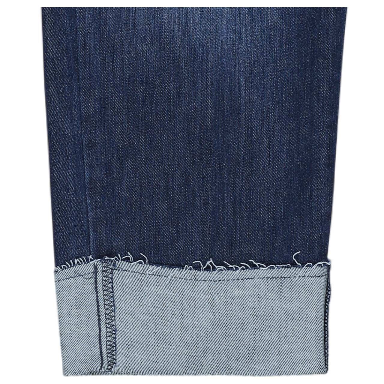 Damen Ankle Jeans Darleen Crop TU Fringe von Angels in Blau angewaschen, Detailansicht Saum