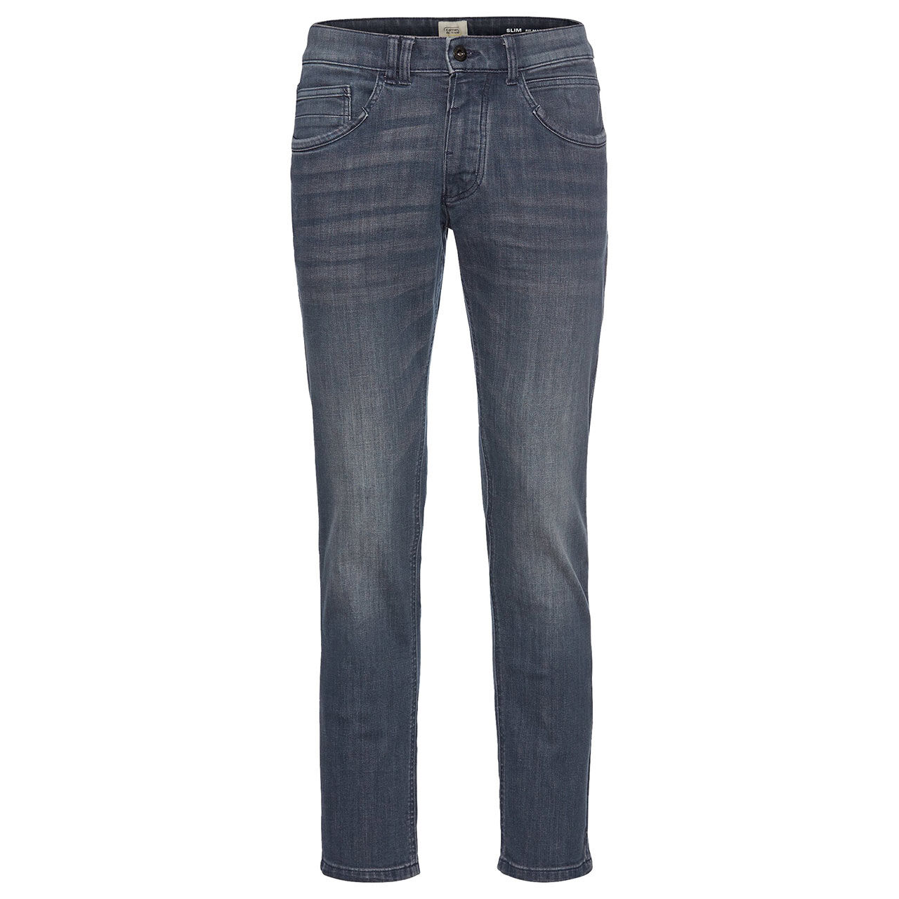 Herrenjeans Madison fleXXX von Camel active in Grau-Blau angewaschen, Vorderansicht