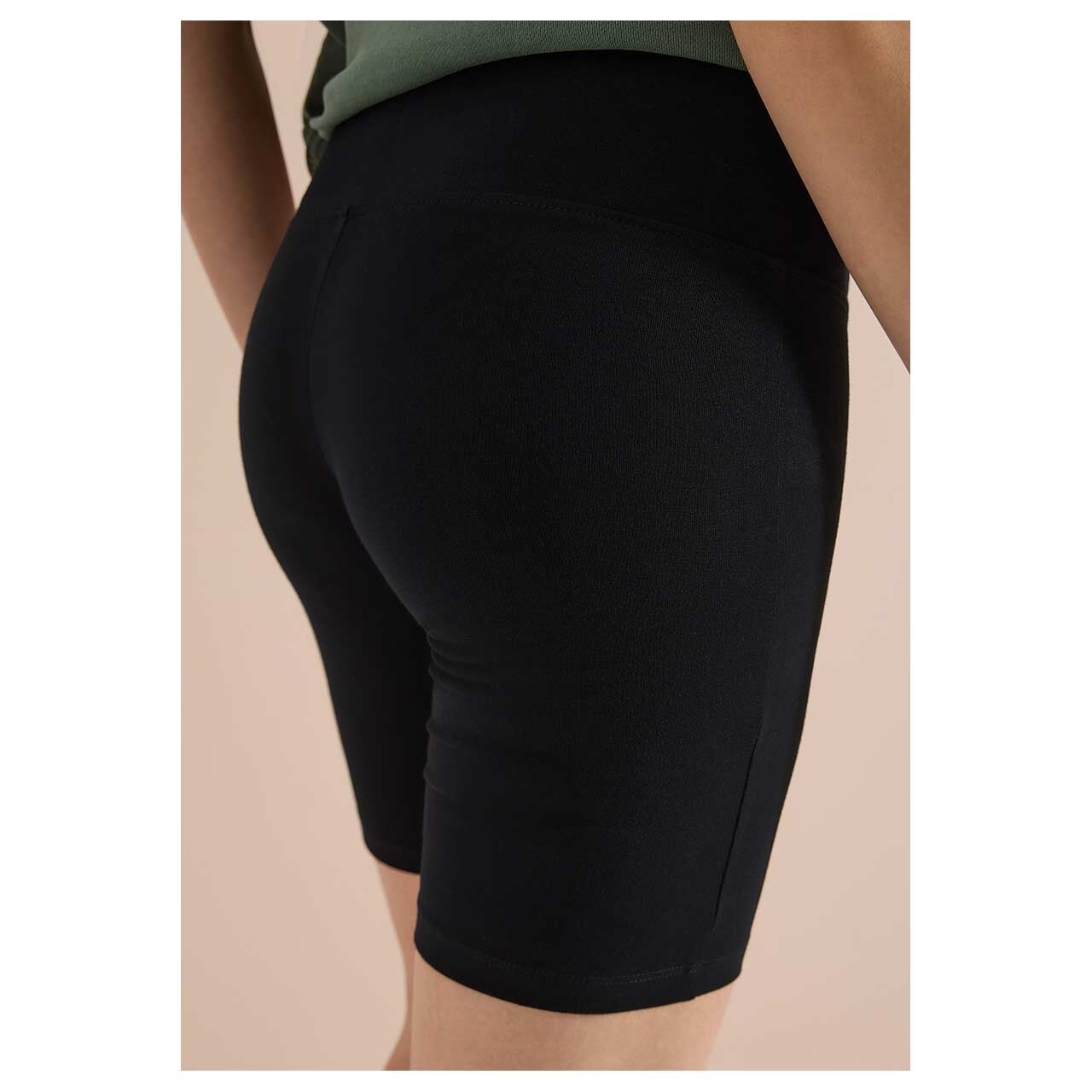 Damen Baumwoll Shorts Cycling von Cecil in Schwarz, Rückansicht