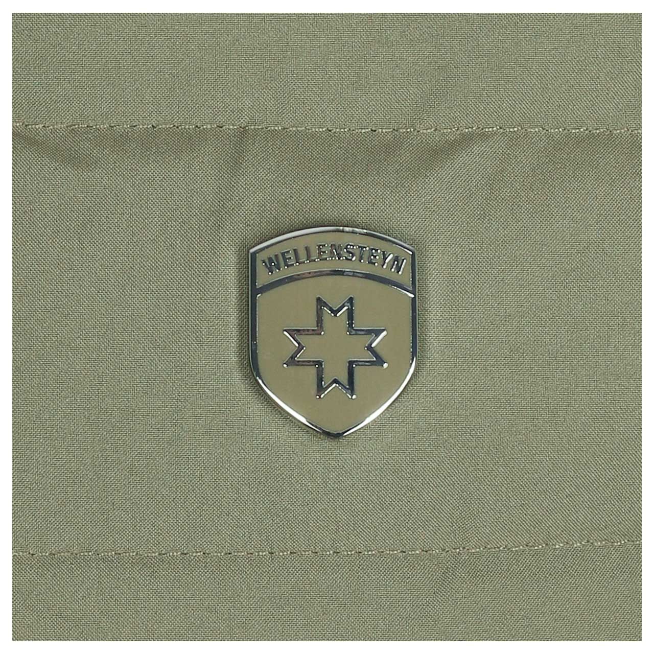 Herren Weste Molecule/MOL Men Vest von Wellensteyn in Olivgrün, Detailansicht Markenlogo