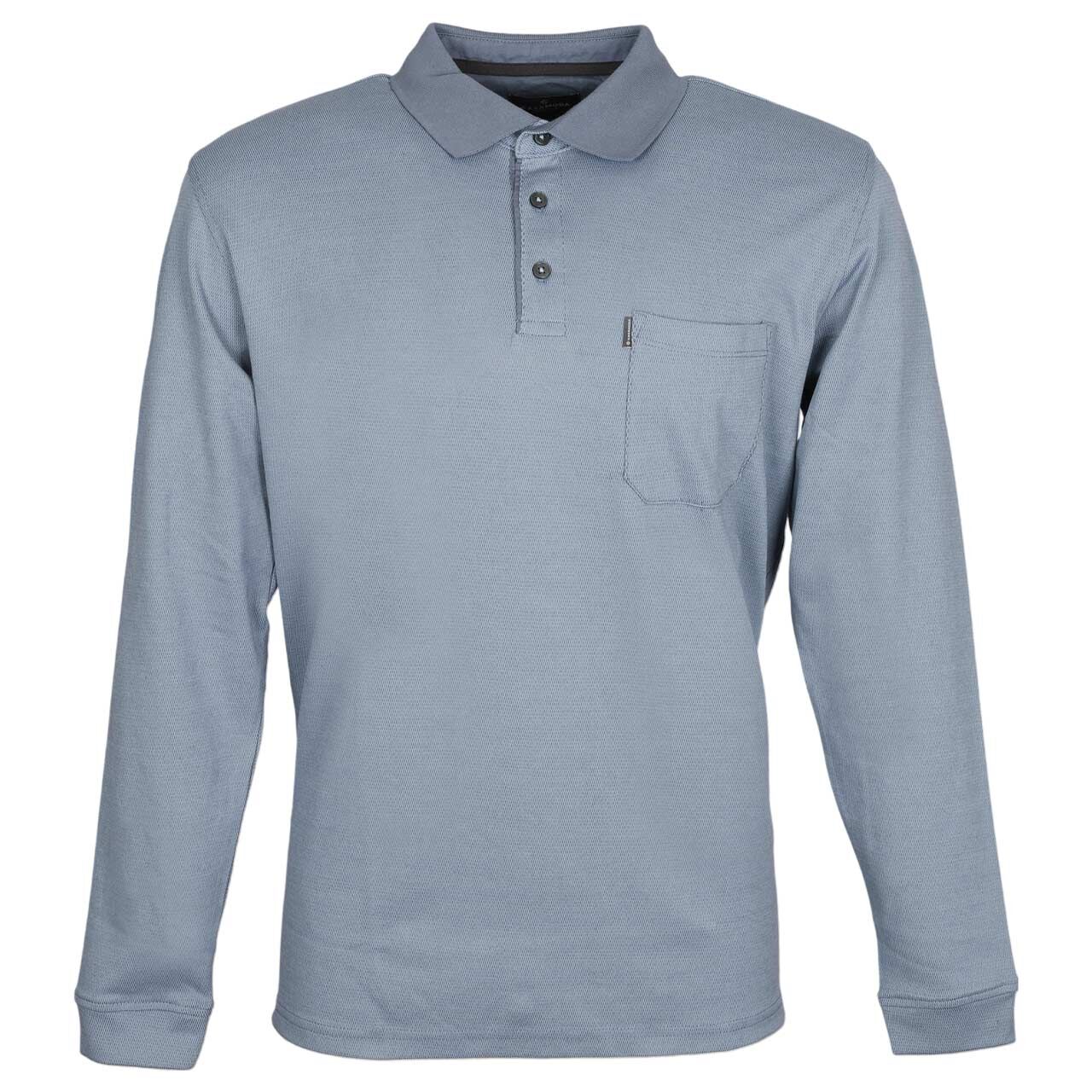 Casa Moda Herren Polo Langarm Shirt light blue