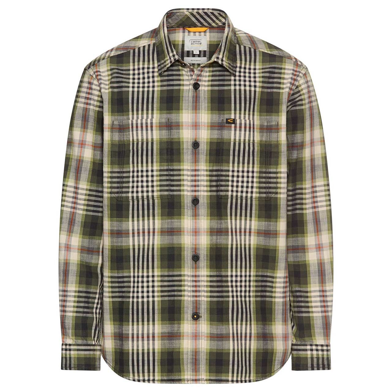 Camel active Herren Langarm Hemd mossstone