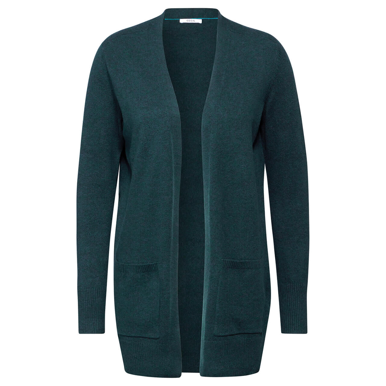 Cecil Damen Long Strickjacke Cosy Cardigan fir green melange