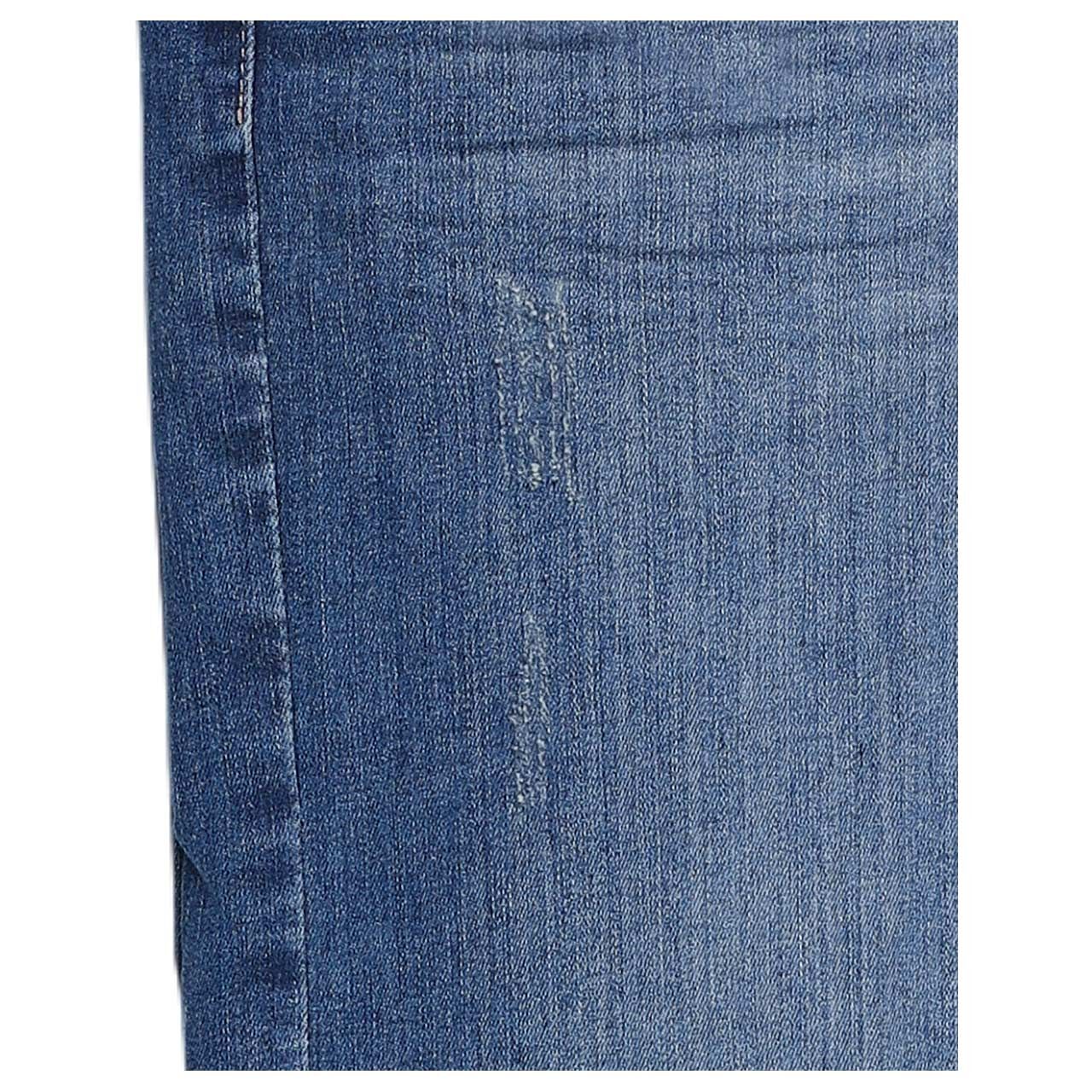 Stretch Damen 7/8 Jeans Linn von Angels in Blau mit Used-Effekten, Detailansicht von den Used-Effekten