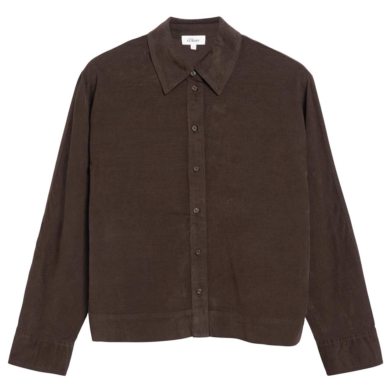 s.Oliver Damen Langarm Cord Bluse bitter chocolate