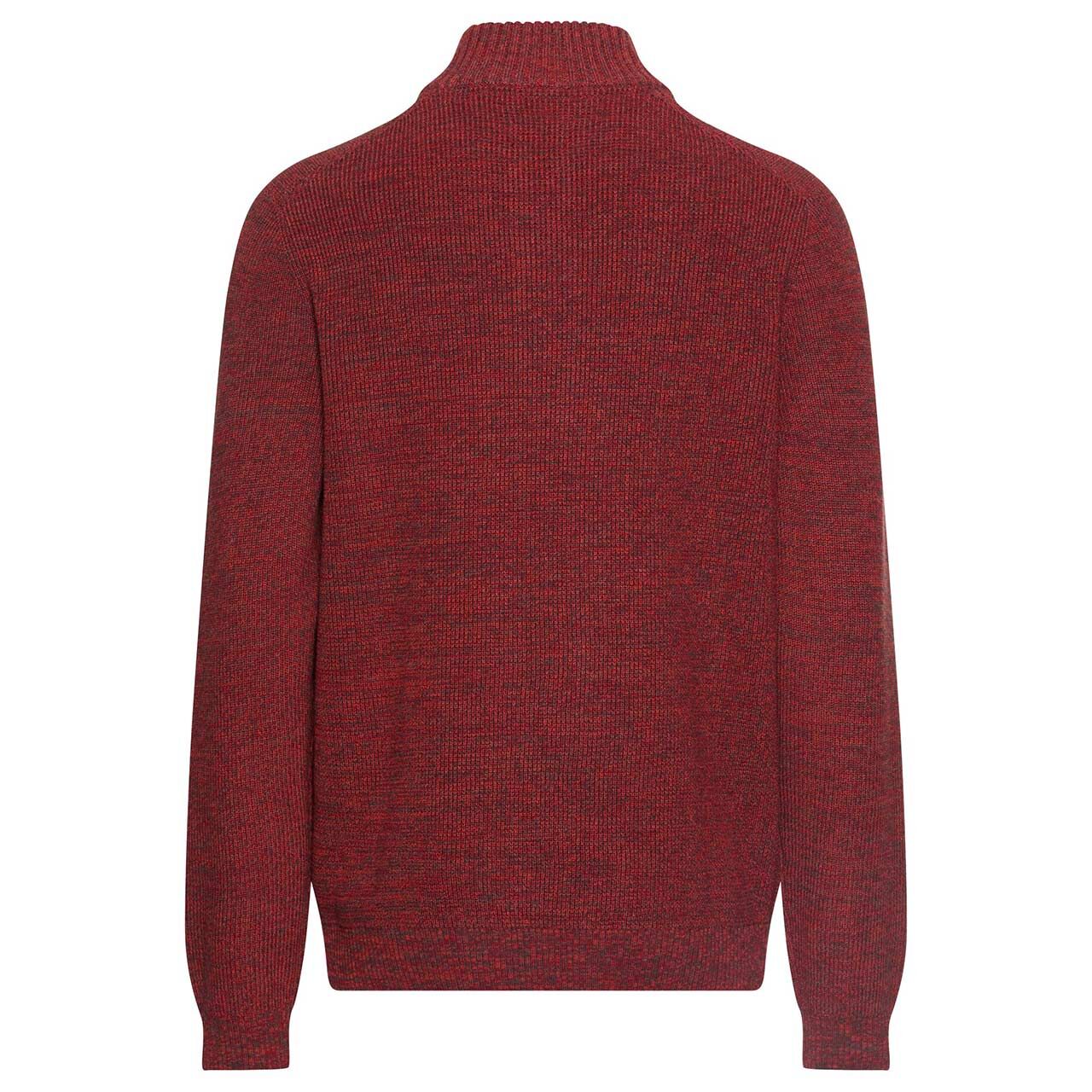 Herren Pullover Troyer von Camel active in der Farbe Rot meliert, Rückansicht
