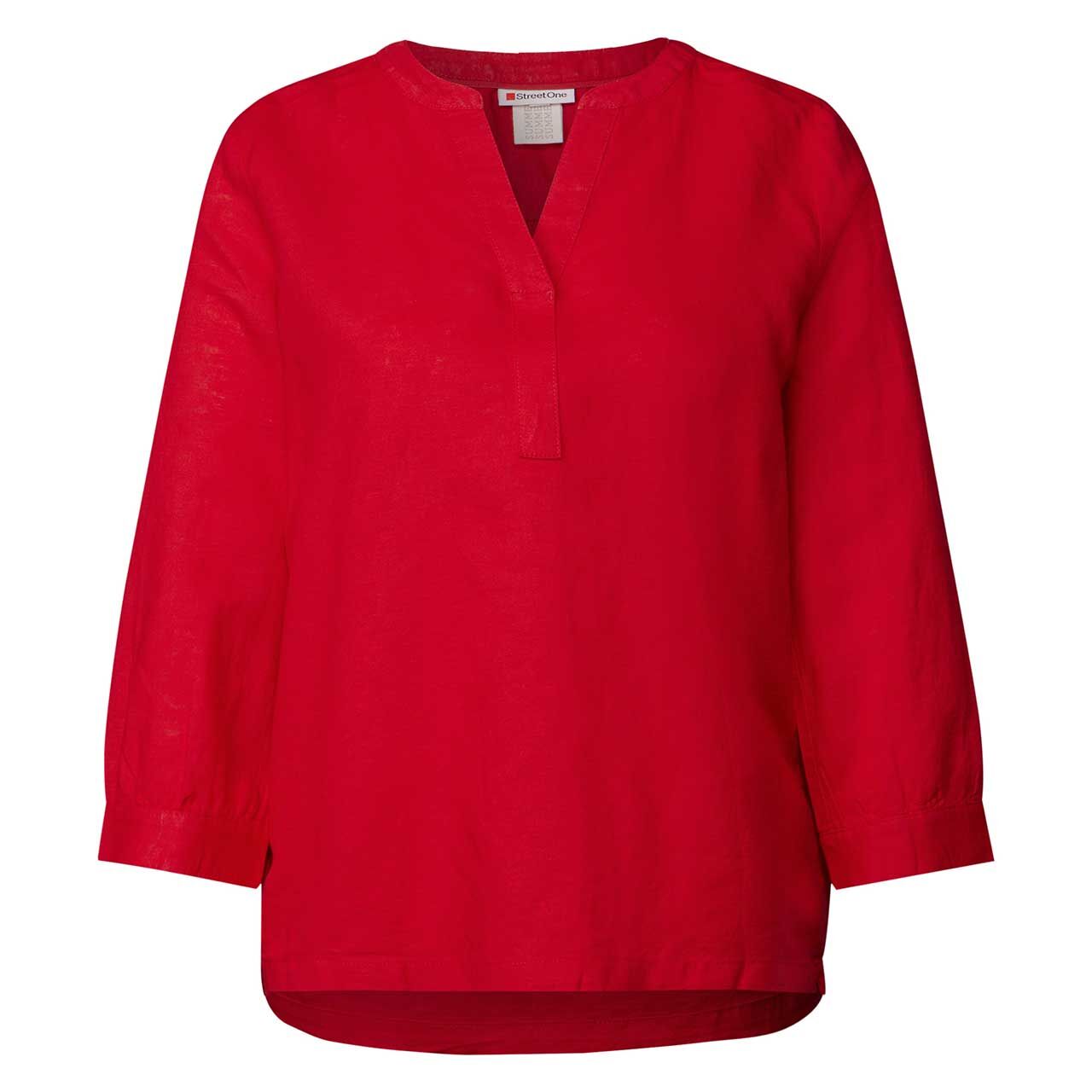 Street One Damen 3/4 Arm Bluse Splitneck glory red Street One Damen 3/4 Arm Bluse Splitneck glory red
