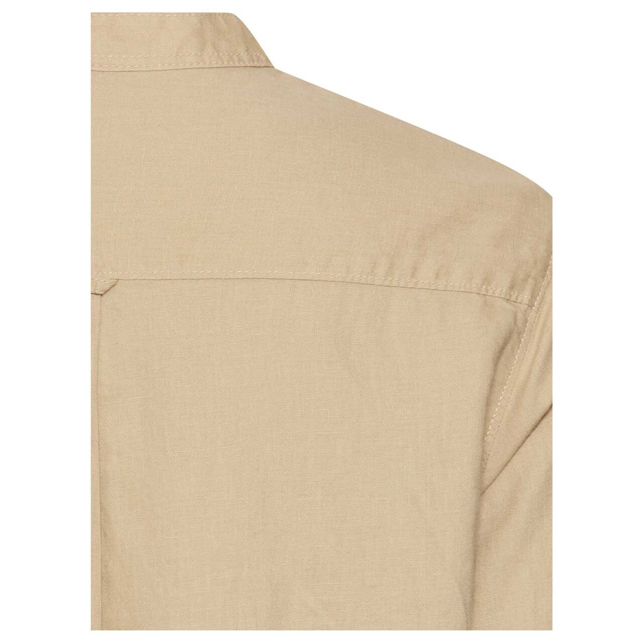 Damen Langarm Leinen Bluse von Camel active in Beige, detaillierte Rückansicht