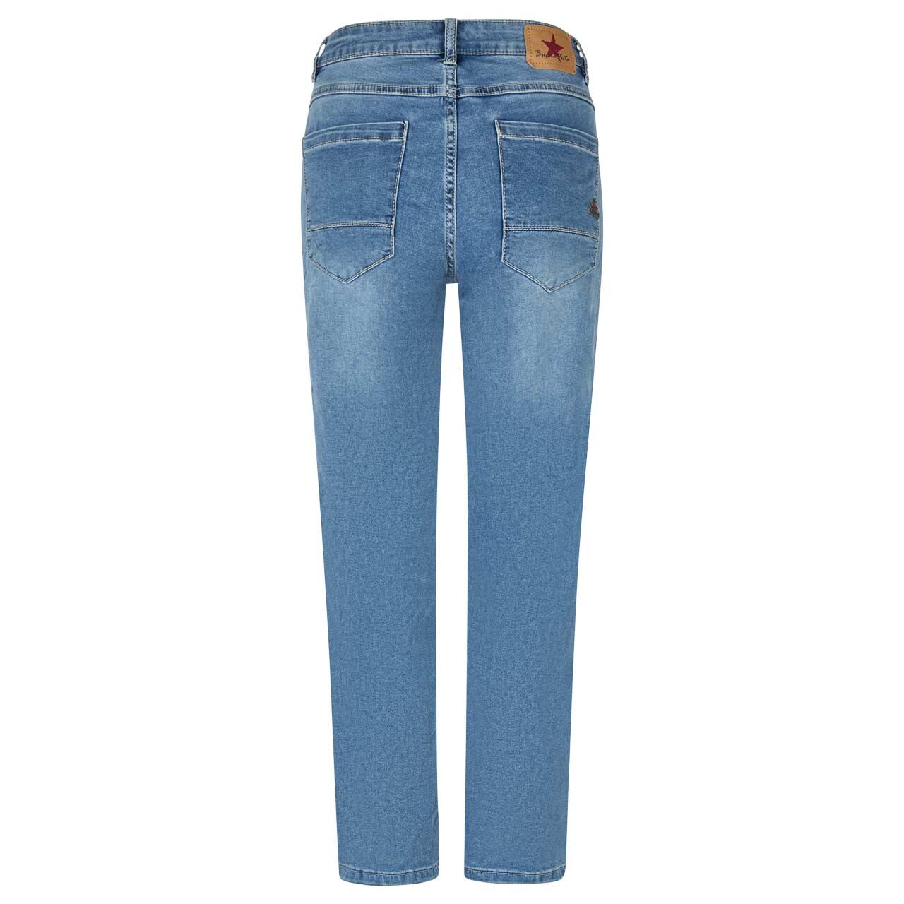 Damenjeans Anna C 7/8 Straight Stretch Denim von Buena Vista in Hellblau verwaschen, Seitenansicht