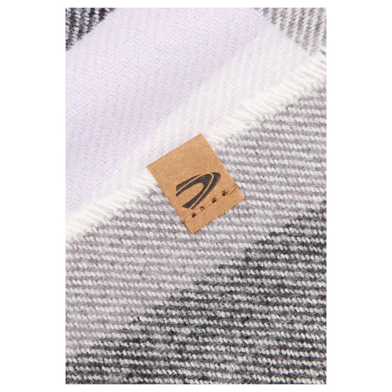 Damen Schal von Camel active in Lila kariert, Detailansicht Logo