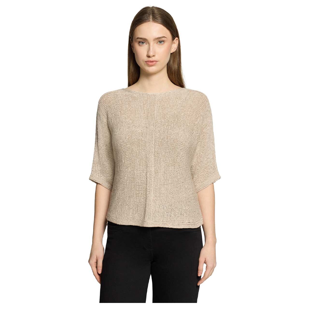 Damen Kurzam Pullover von Betty Barclay in Hellbeige, Vorderansicht am Model
