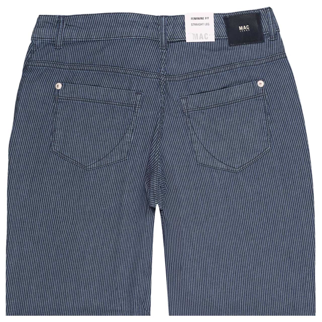 Damenjeans Gracia von MAC in Dunkelblau gestreift, detaillierte Rückansicht